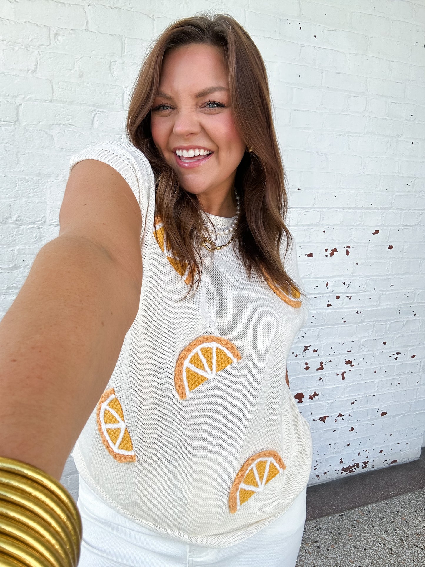 CITRUS PATCH KNIT TOP + CURVY