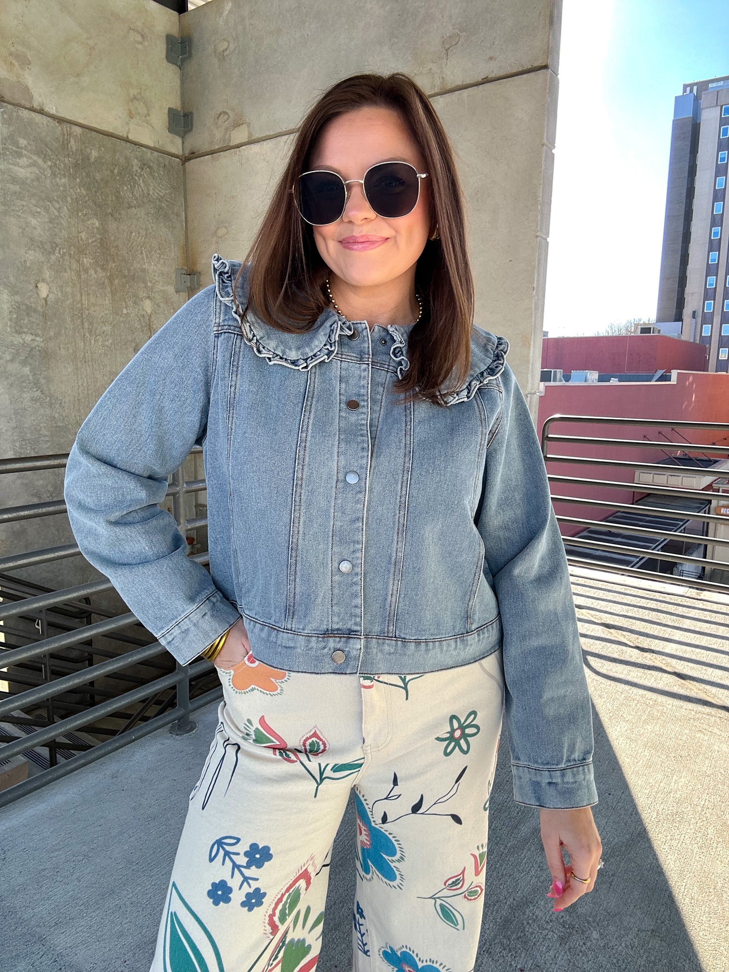 DENIM PETER PAN TOP