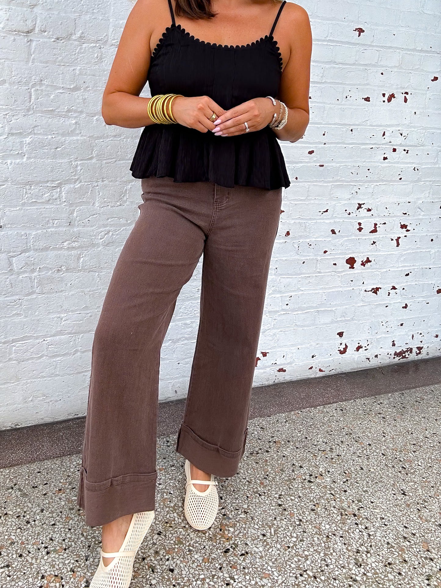 COCO WIDE LEG DENIM PANTS