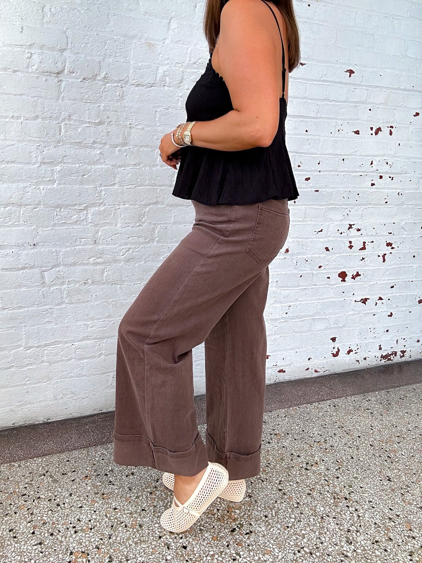 COCO WIDE LEG DENIM PANTS