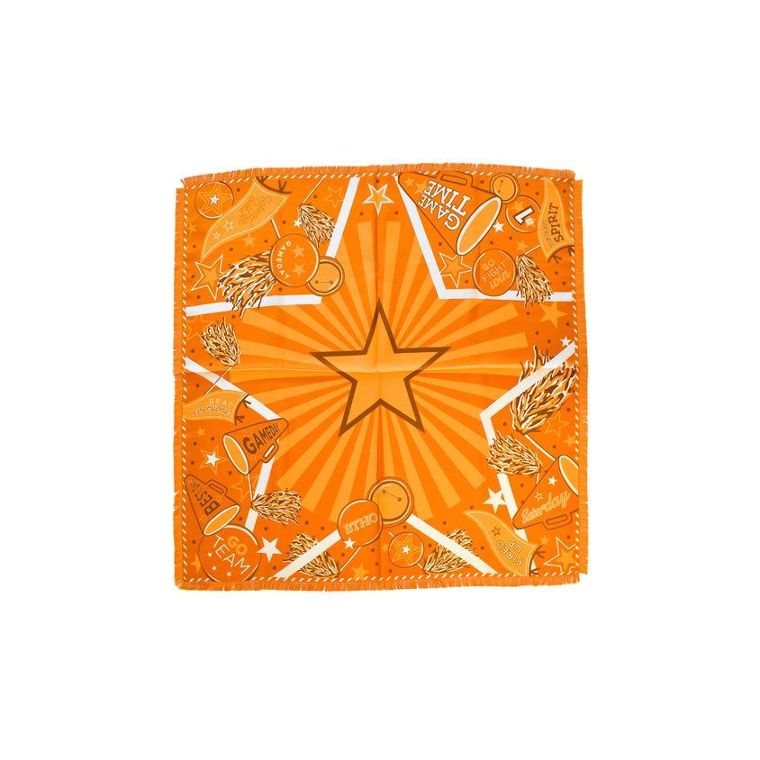 TRUE ORANGE FRINGED SPIRIT SCARF