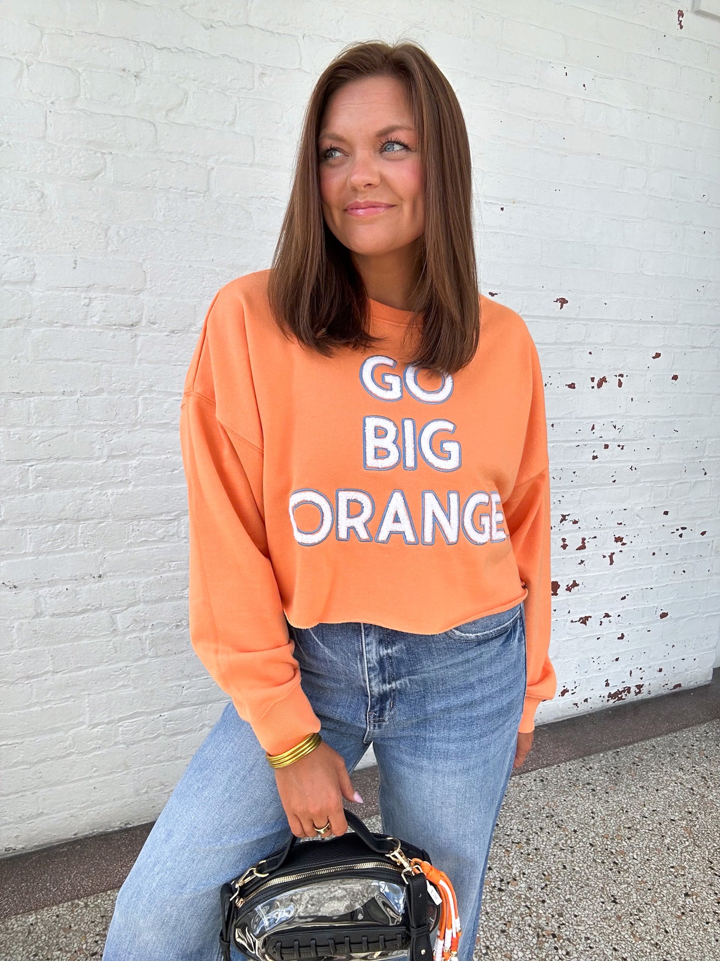 GBO CHENILLE CROPPED LONG SLEEVE TOP