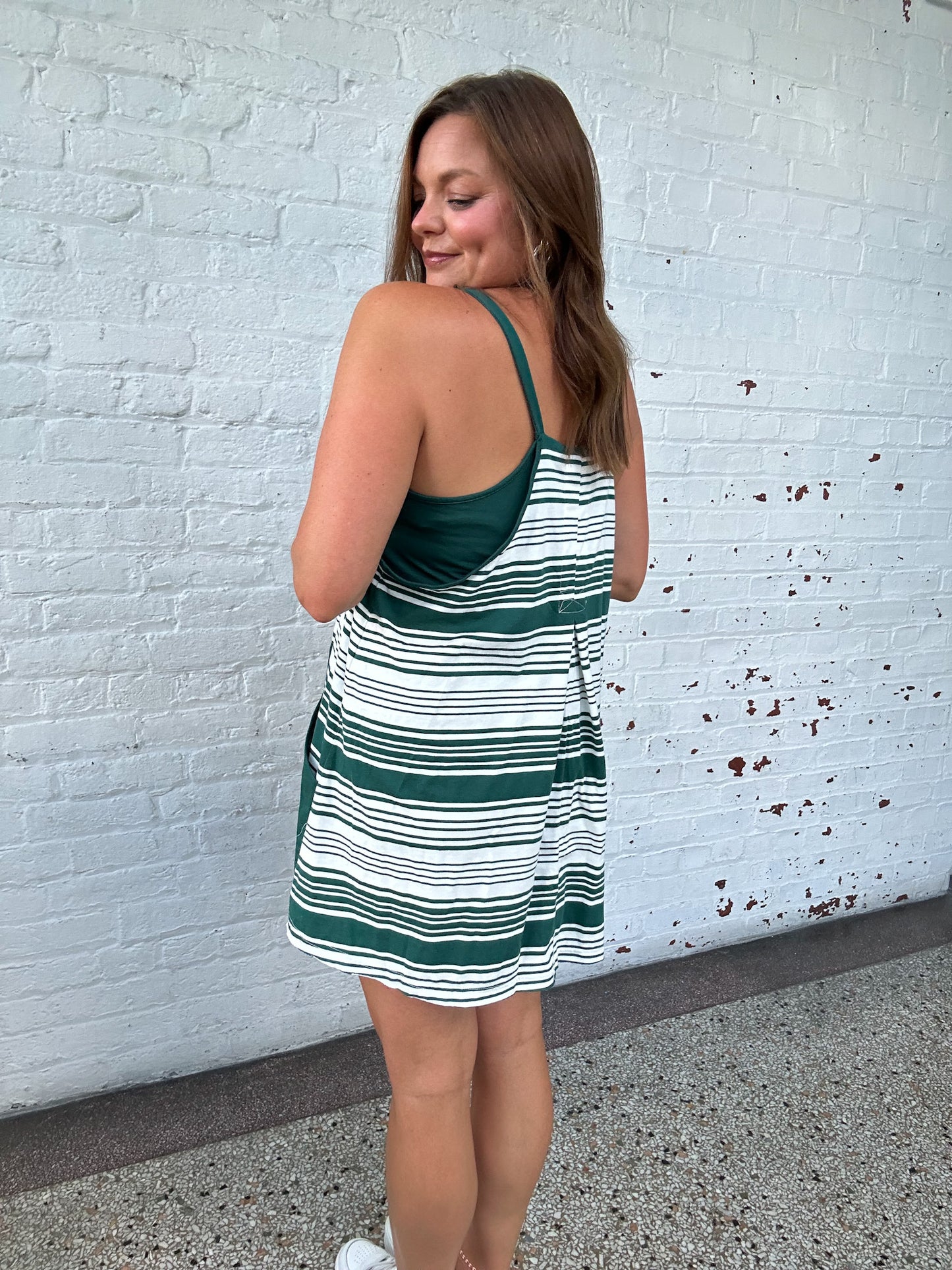 TAKE A STROLL STRIPED MINI DRESS