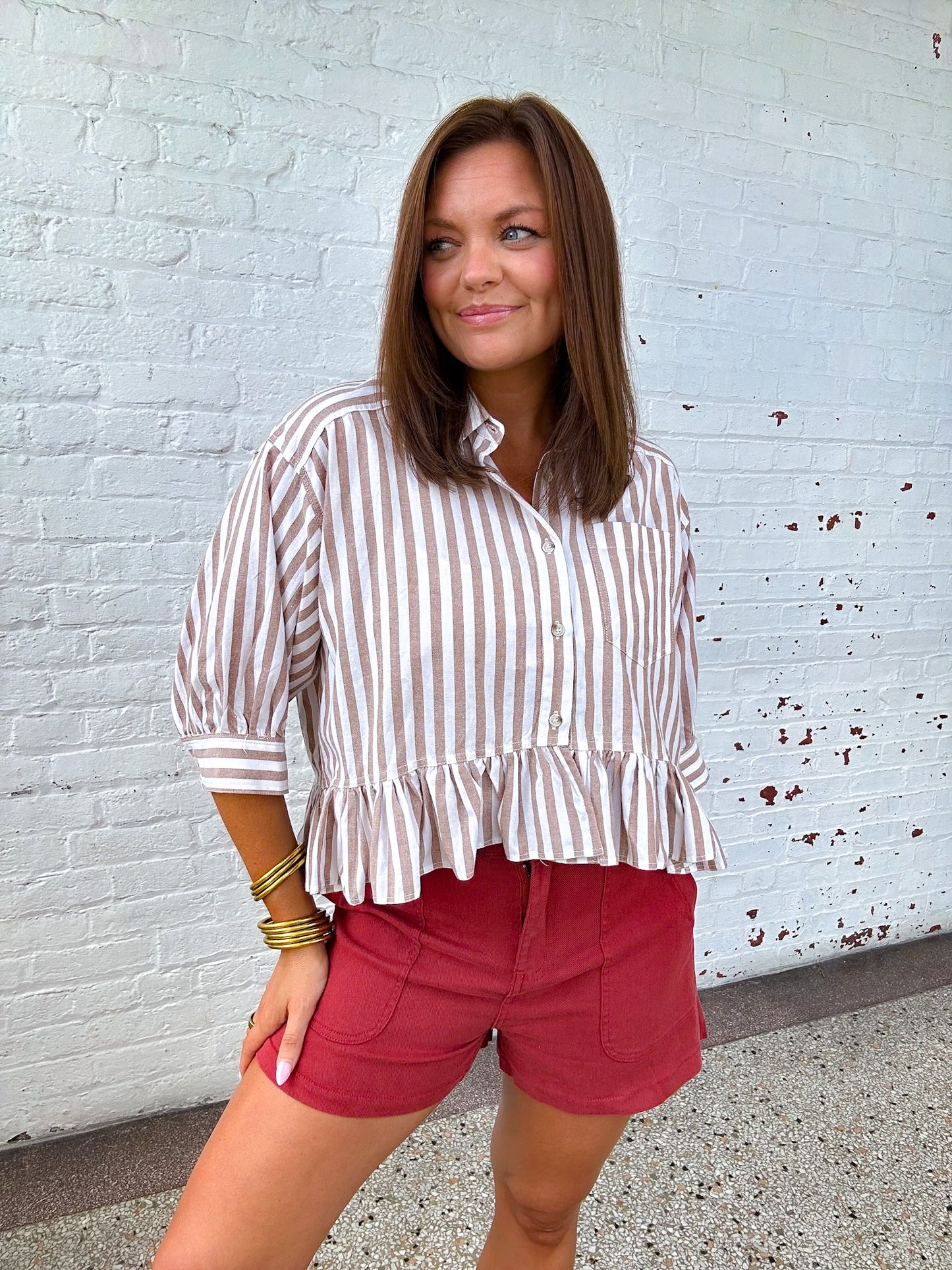 TAKE A STROLL STRIPED TOP