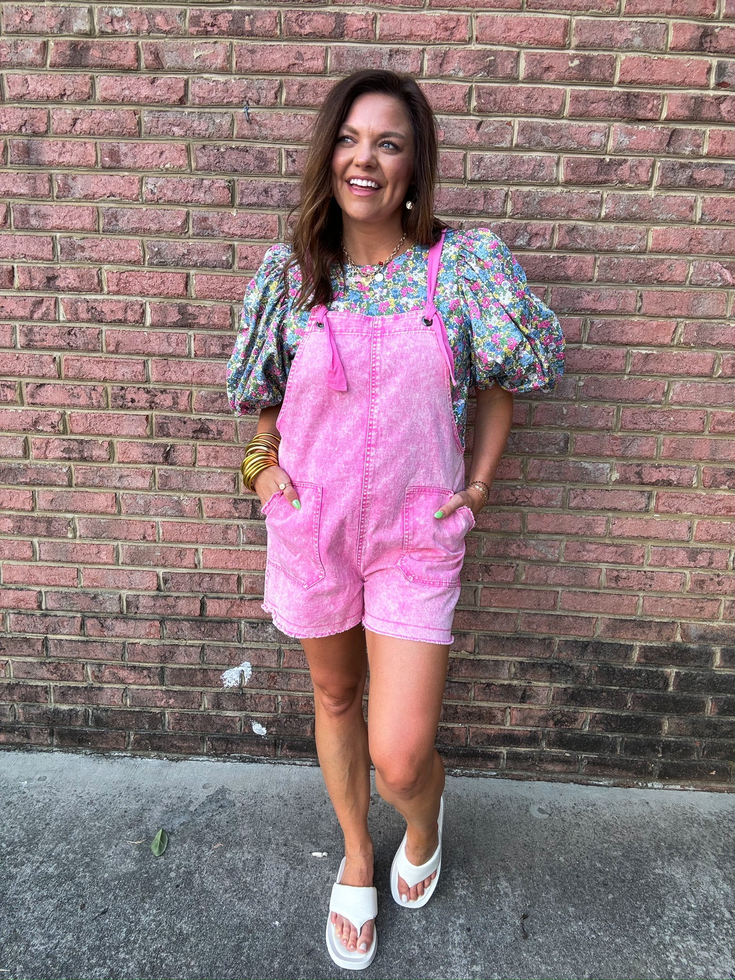 JOJO PINK OVERALLS ROMPER