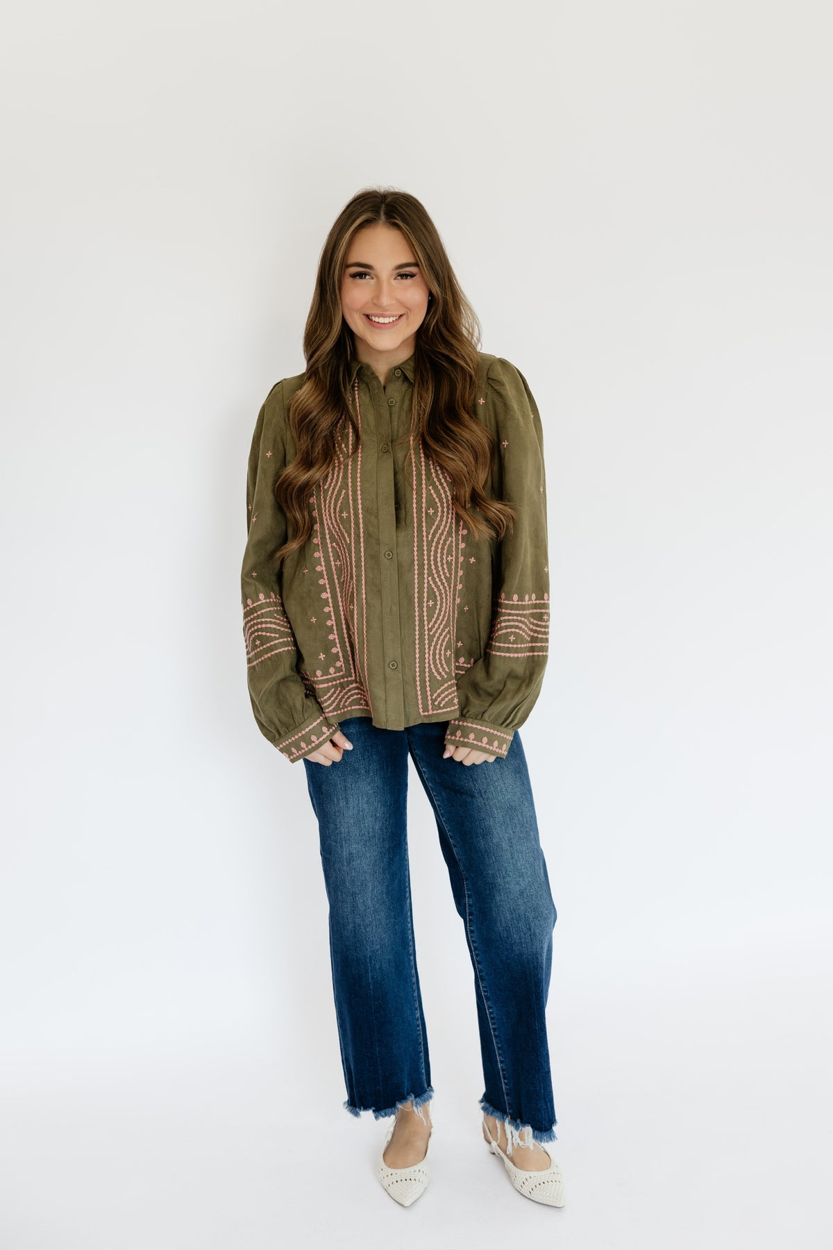 BLUSHING EMBROIDERED TOP