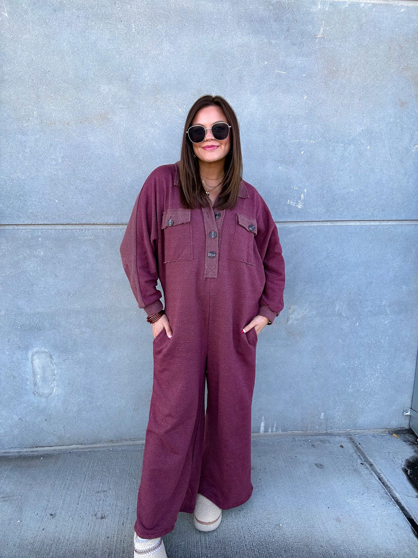 BURGUNDY JUMPSUIT