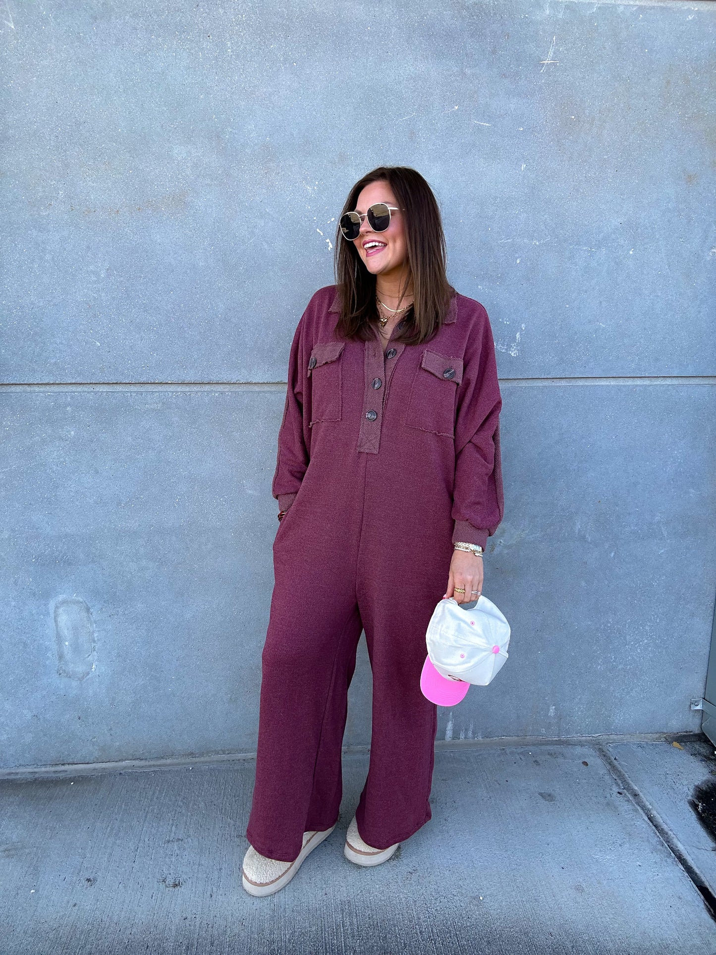 BURGUNDY JUMPSUIT