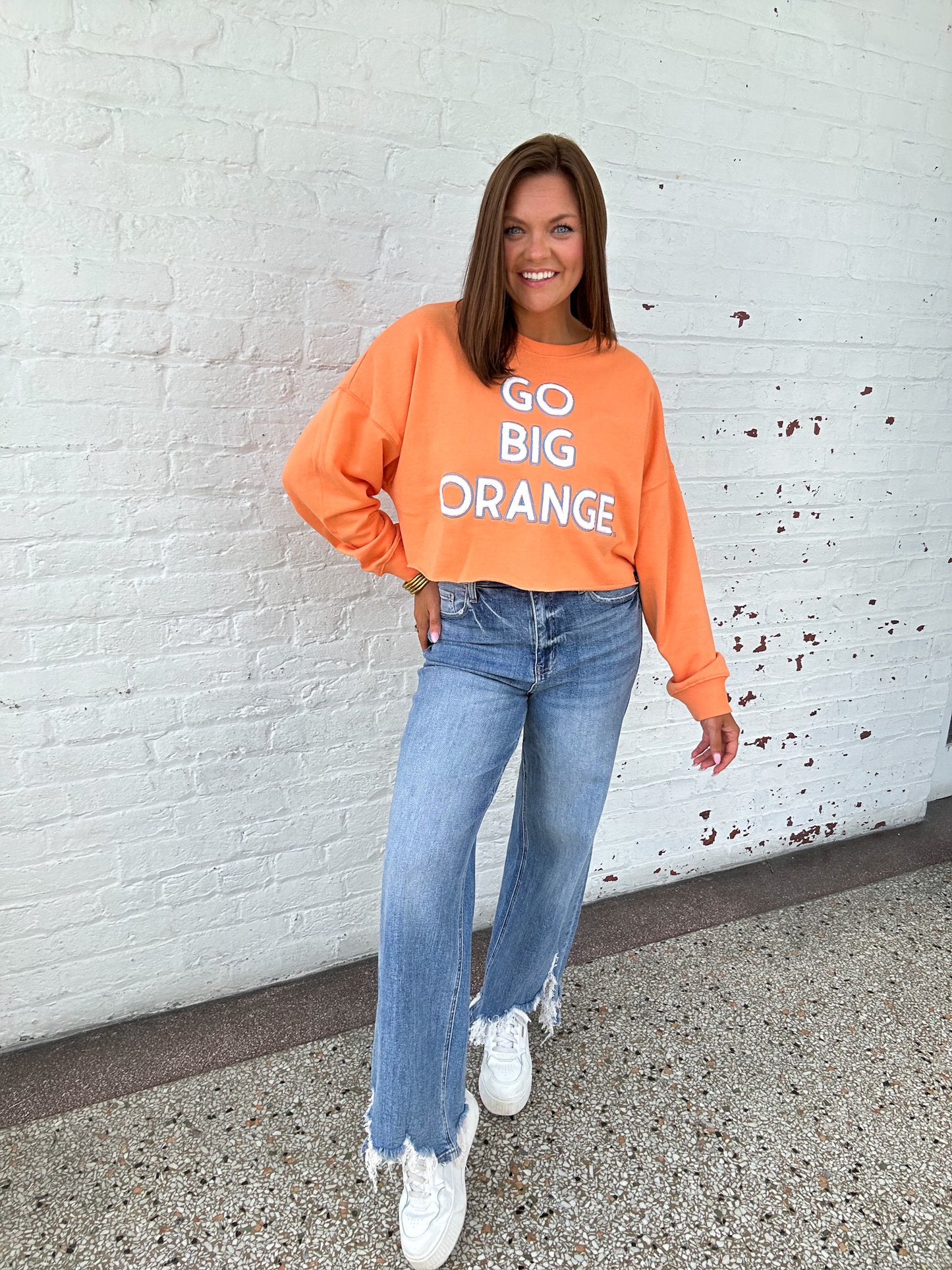 GBO CHENILLE CROPPED LONG SLEEVE TOP