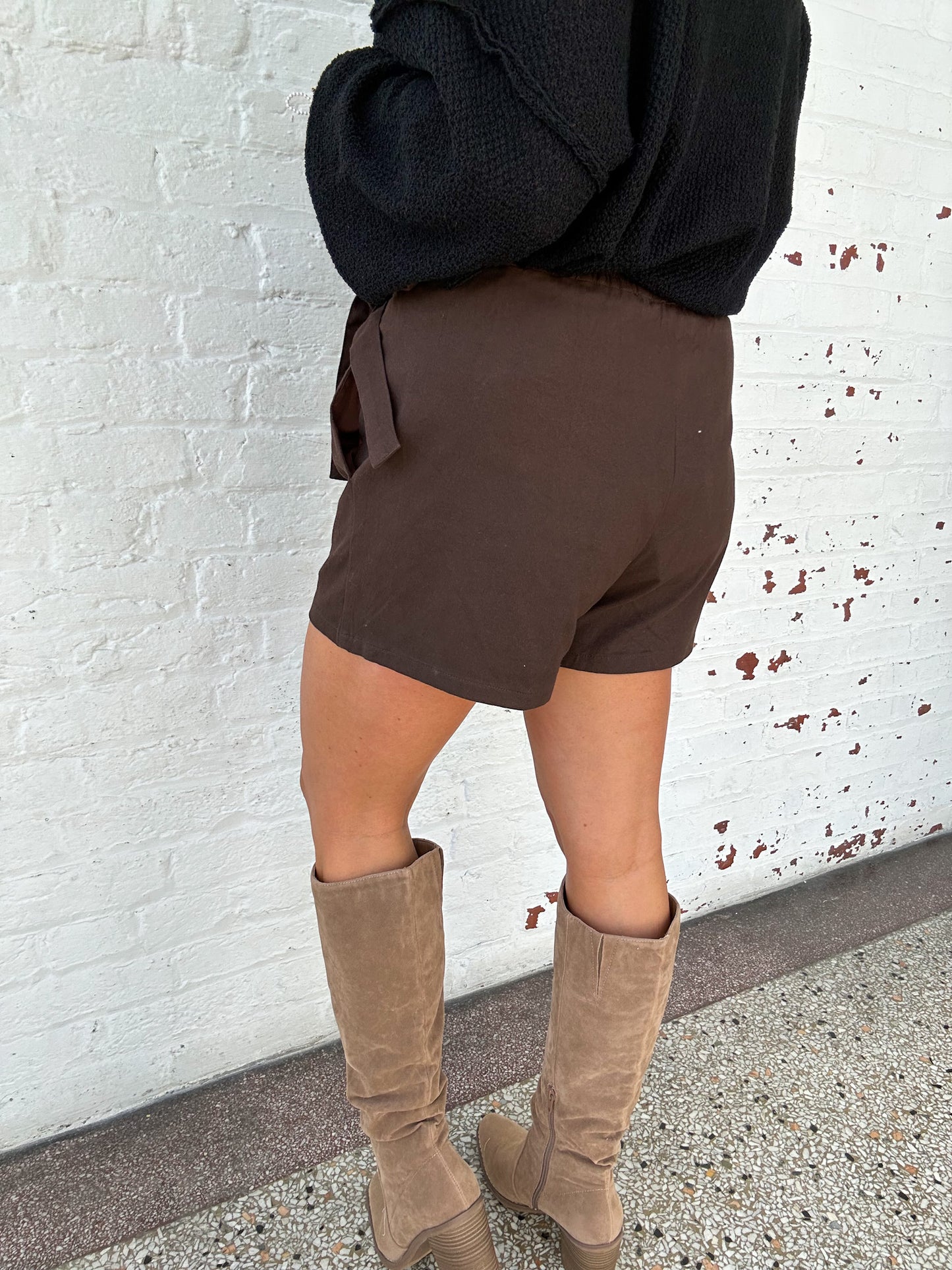 EVERYDAY DENIM SKORT - COCOA