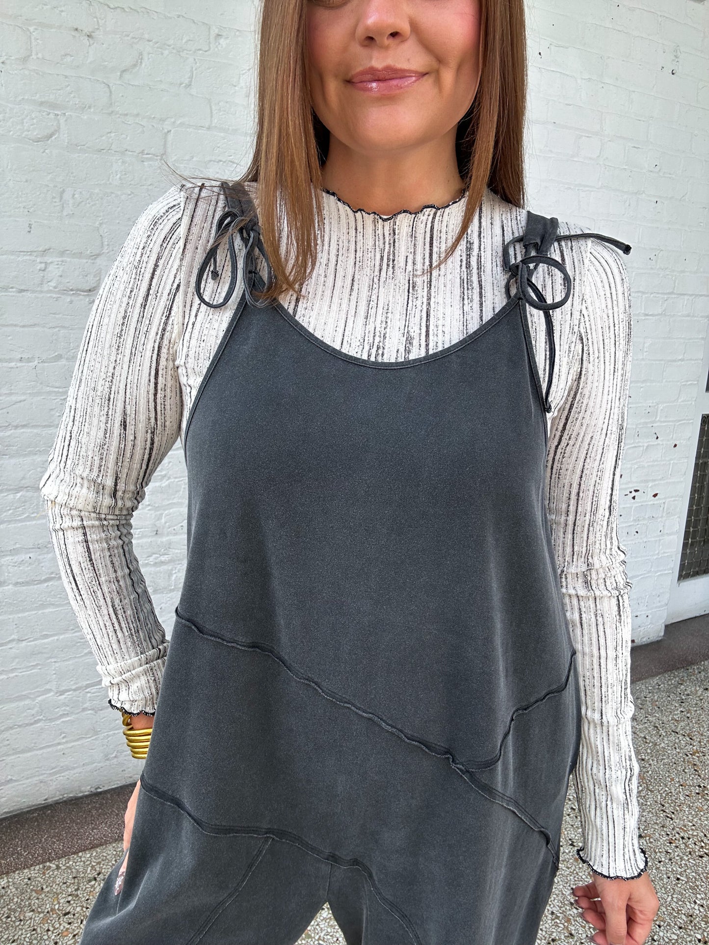 INK AND IVORY FITTED TOP