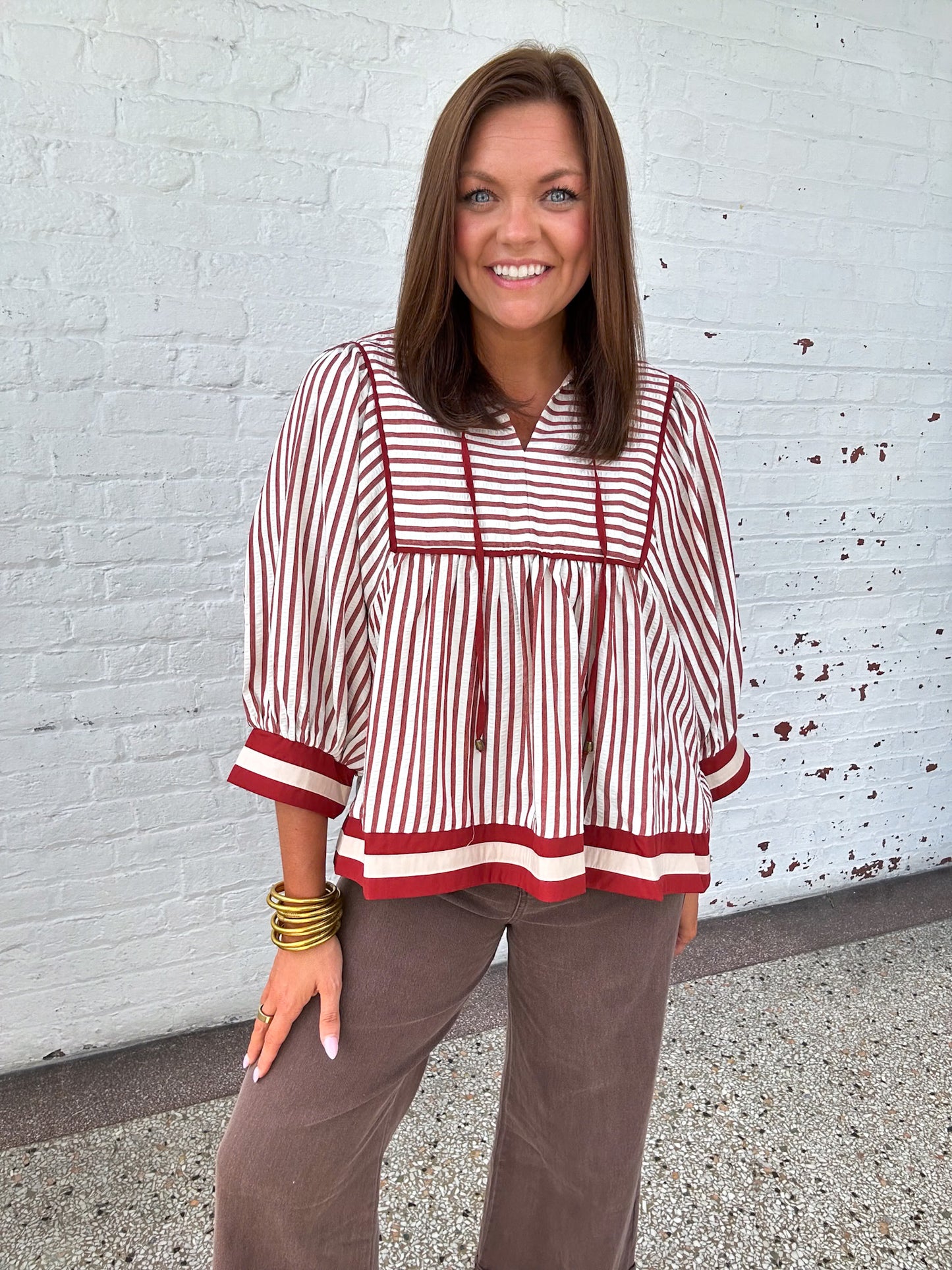STRIPED SCARLETT TOP
