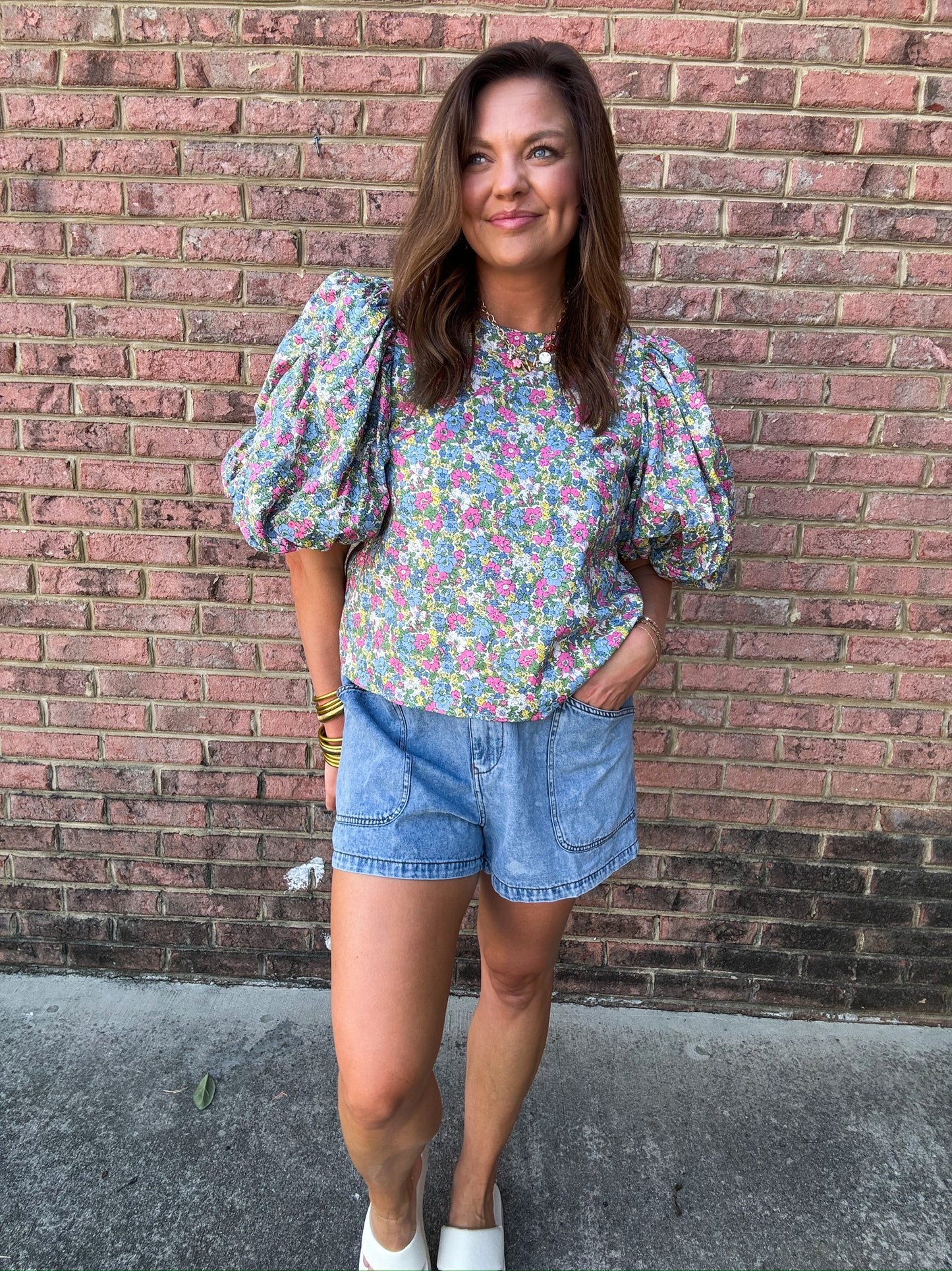 THEA BUBBLE SLEEVE TOP