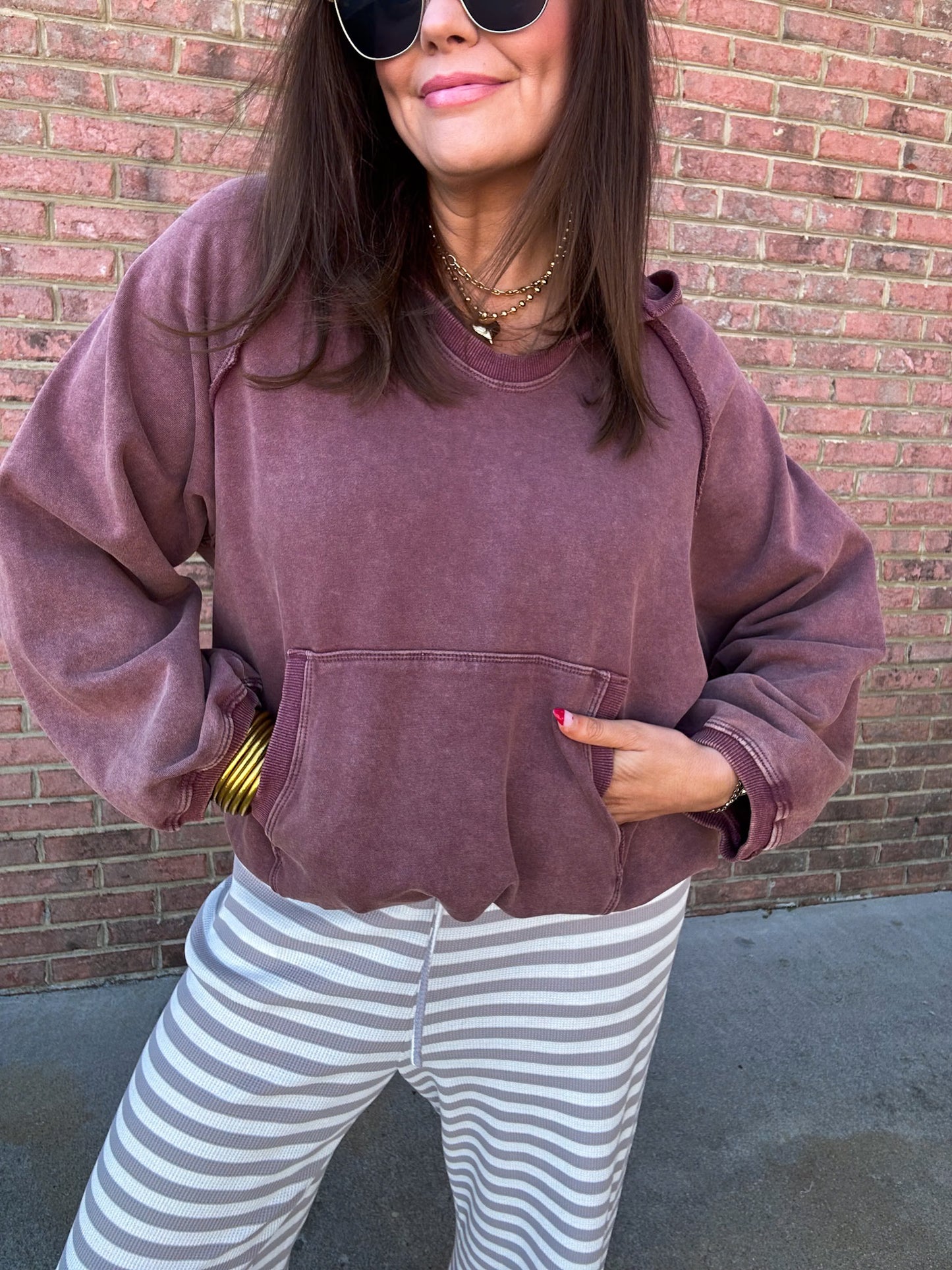PLUM WASHED HOODIE