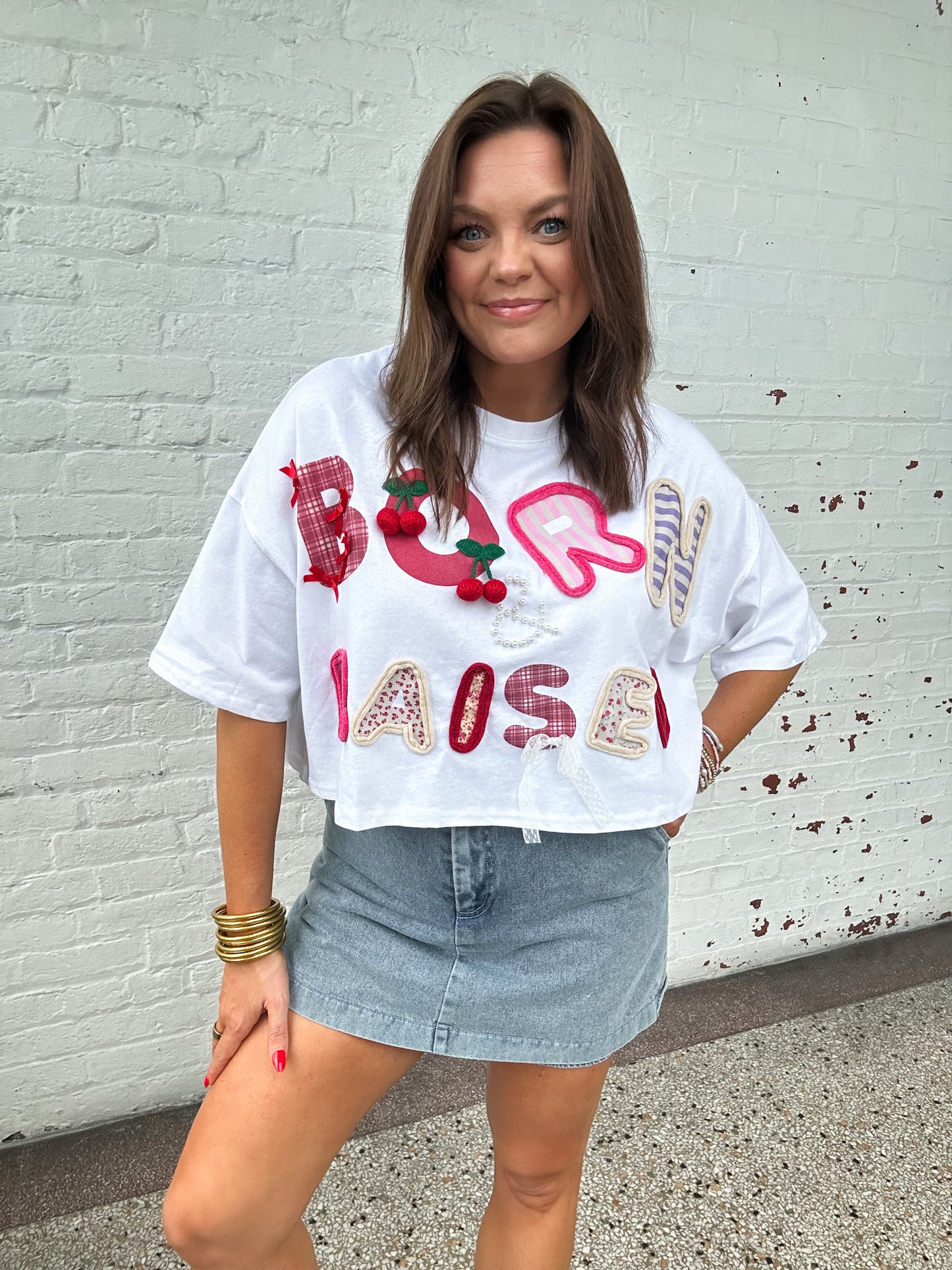 BORN & RAISED CROPPED TEE