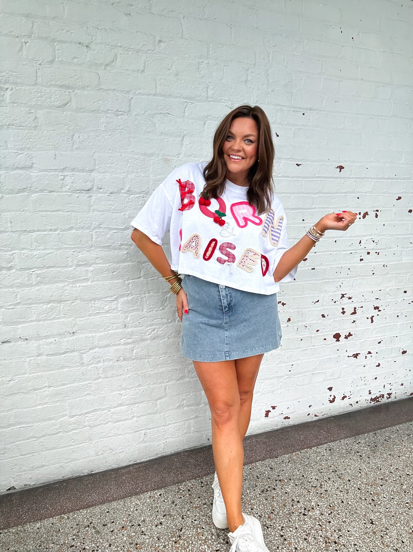 BORN & RAISED CROPPED TEE