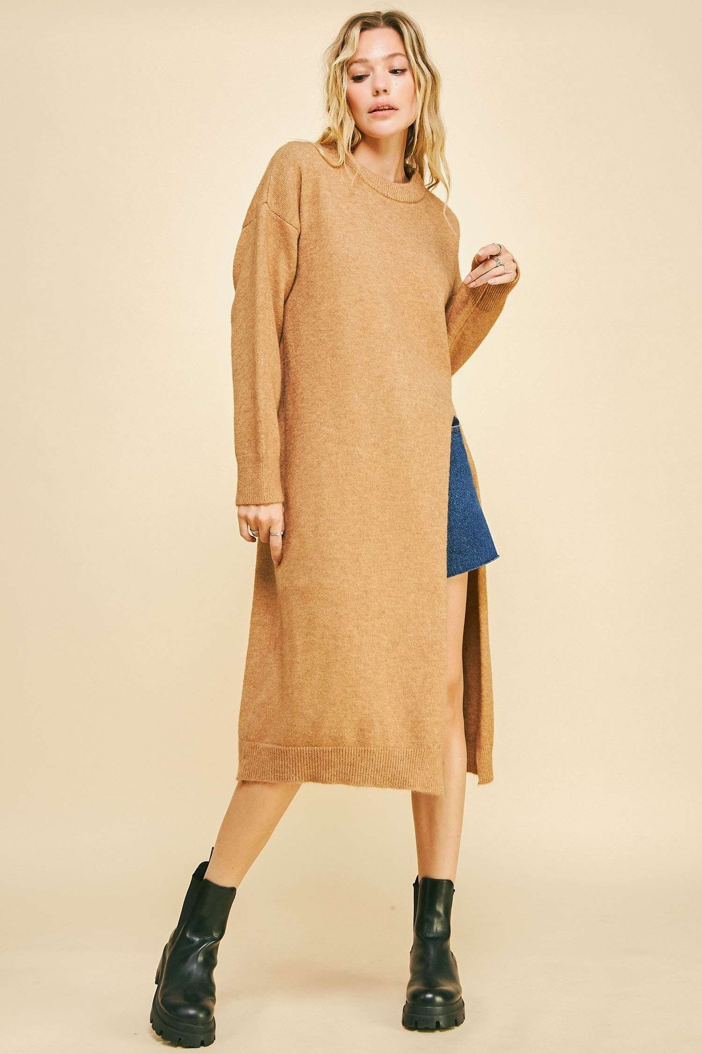 ASYMM. SPLIT TUNIC DRESS