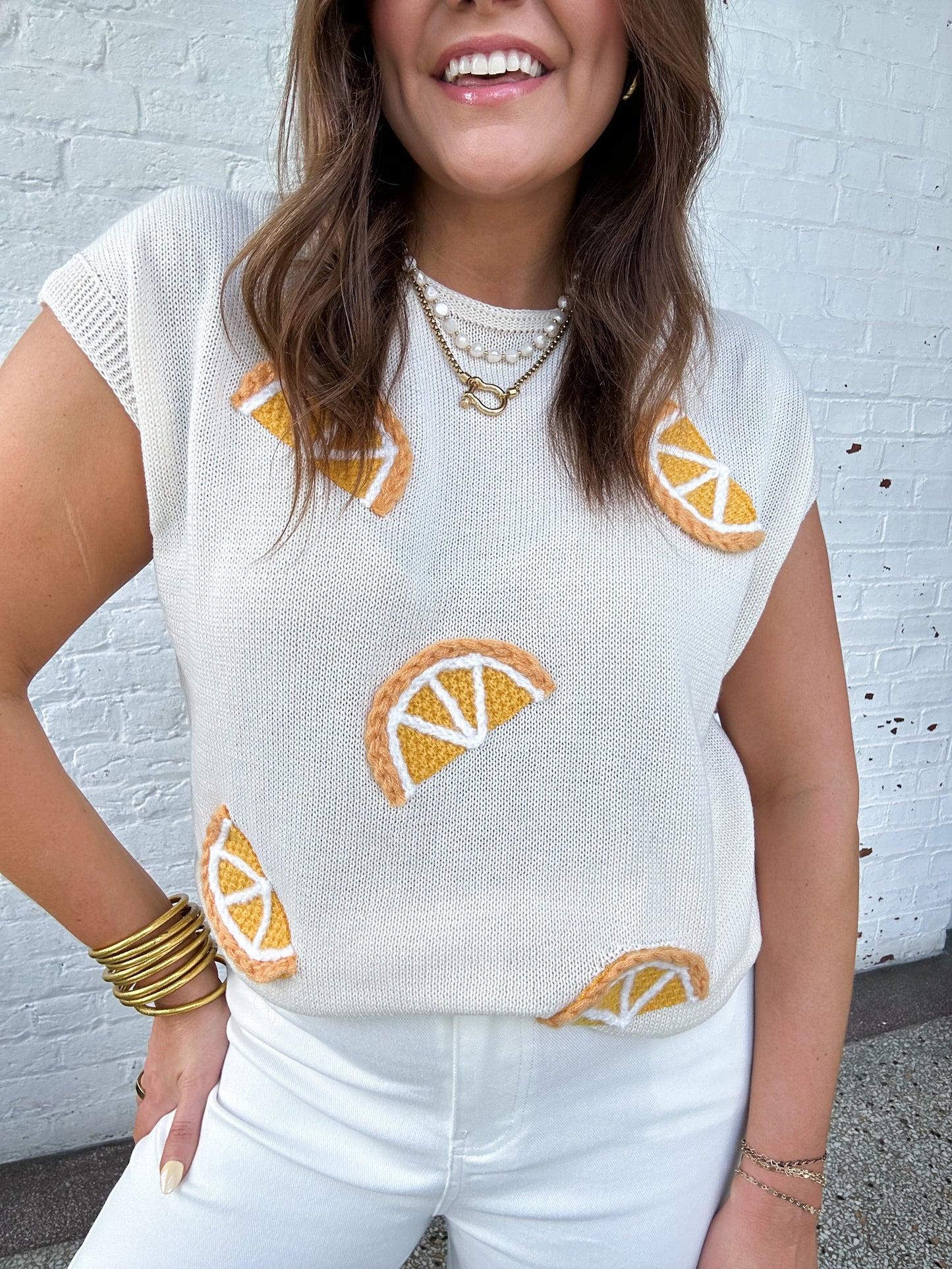 CITRUS PATCH KNIT TOP + CURVY