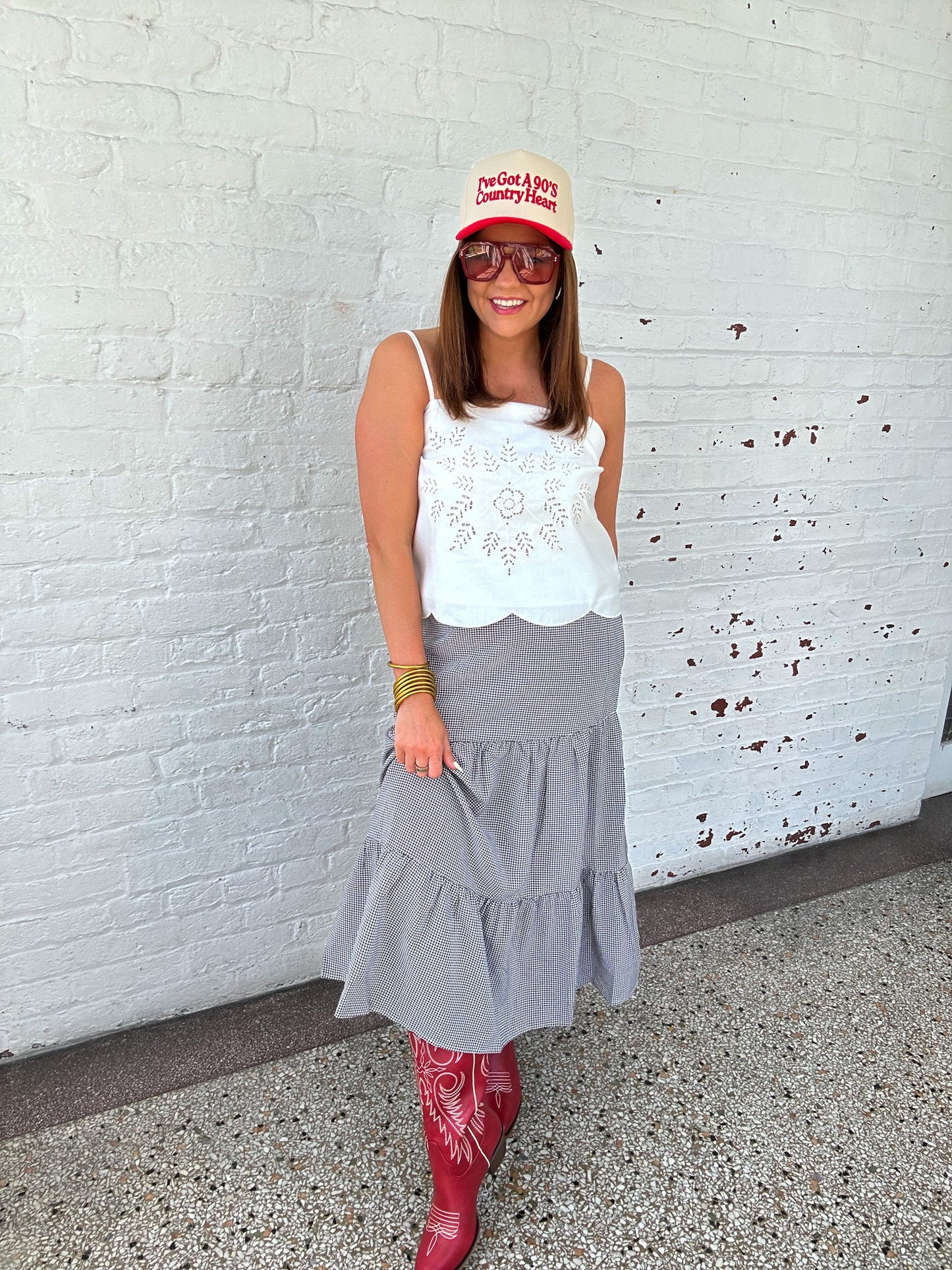 GRACIE GINGHAM MAXI SKIRT