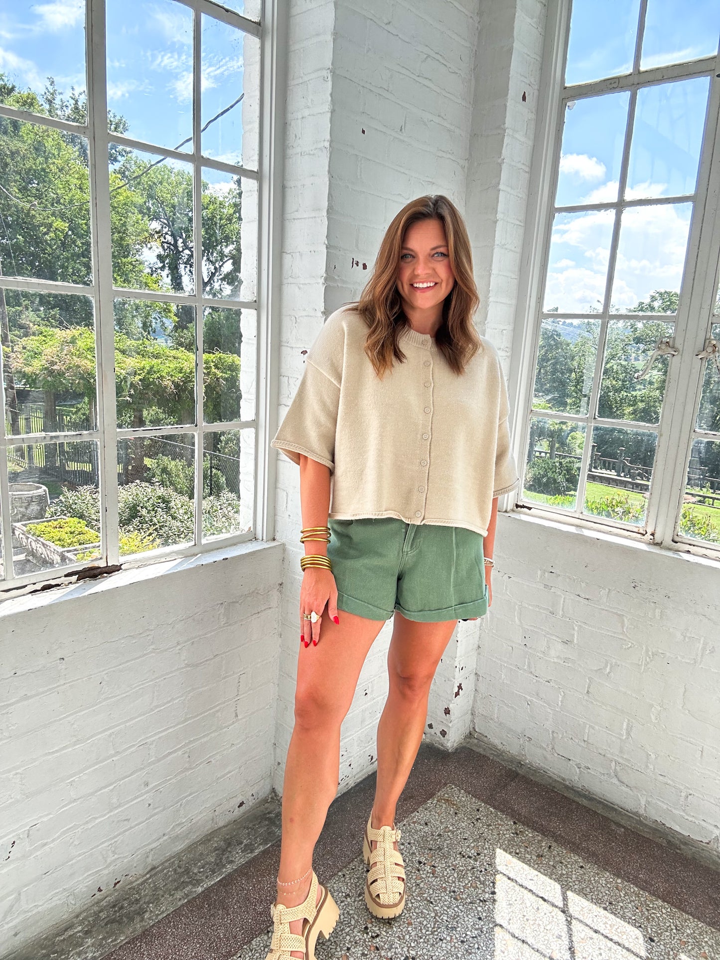 COZY BEIGE CARDIGAN TOP