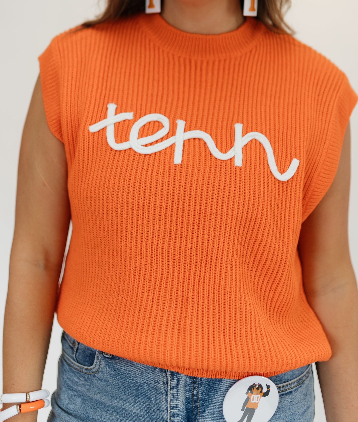 TENN SWEATER VEST, ORANGE