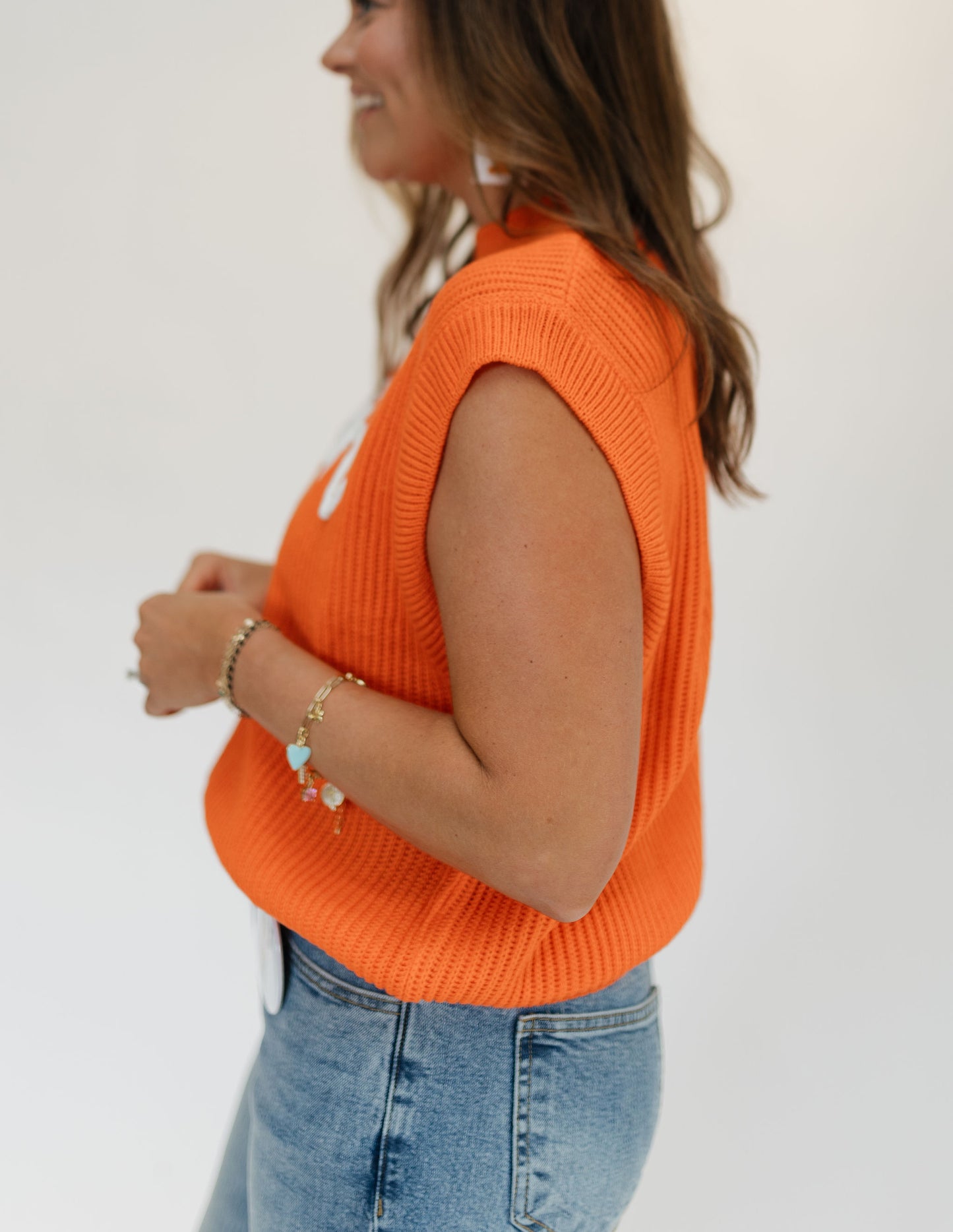 TENN SWEATER VEST, ORANGE