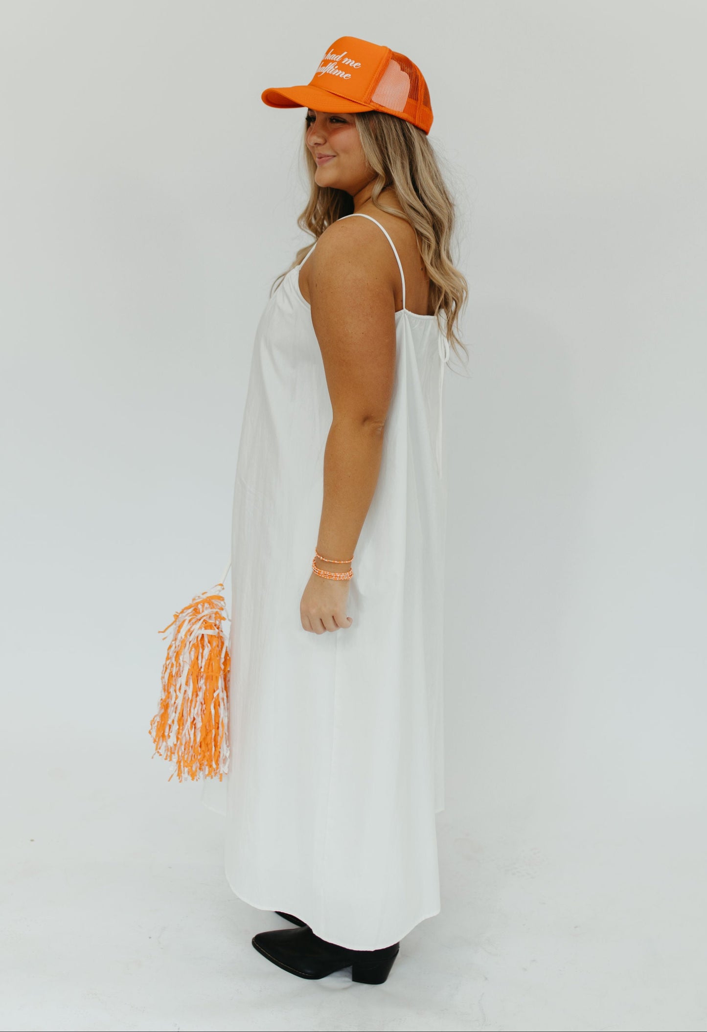 SIDELINES POPLIN MIDI DRESS