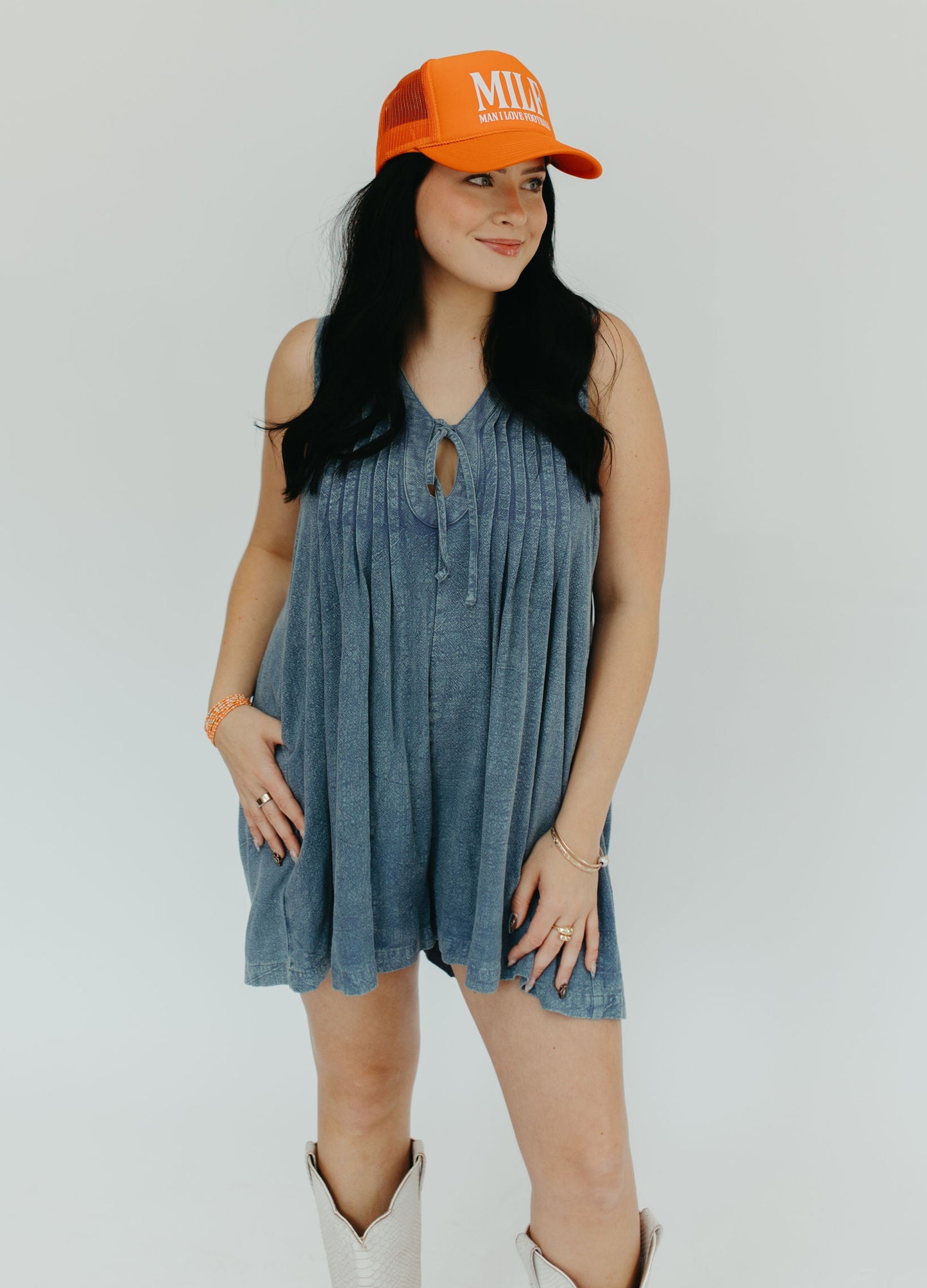 AFTER THE GAME ROMPER - DENIM