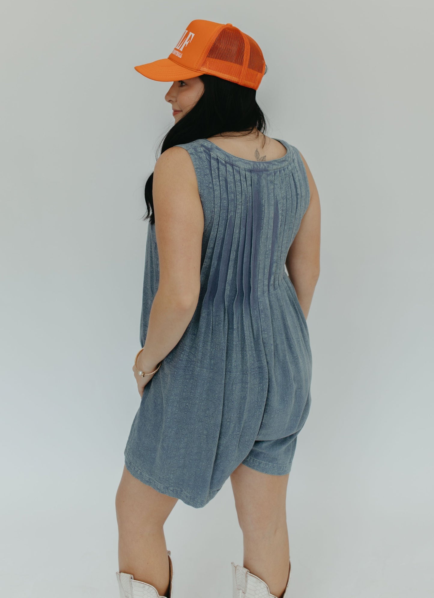 AFTER THE GAME ROMPER - DENIM