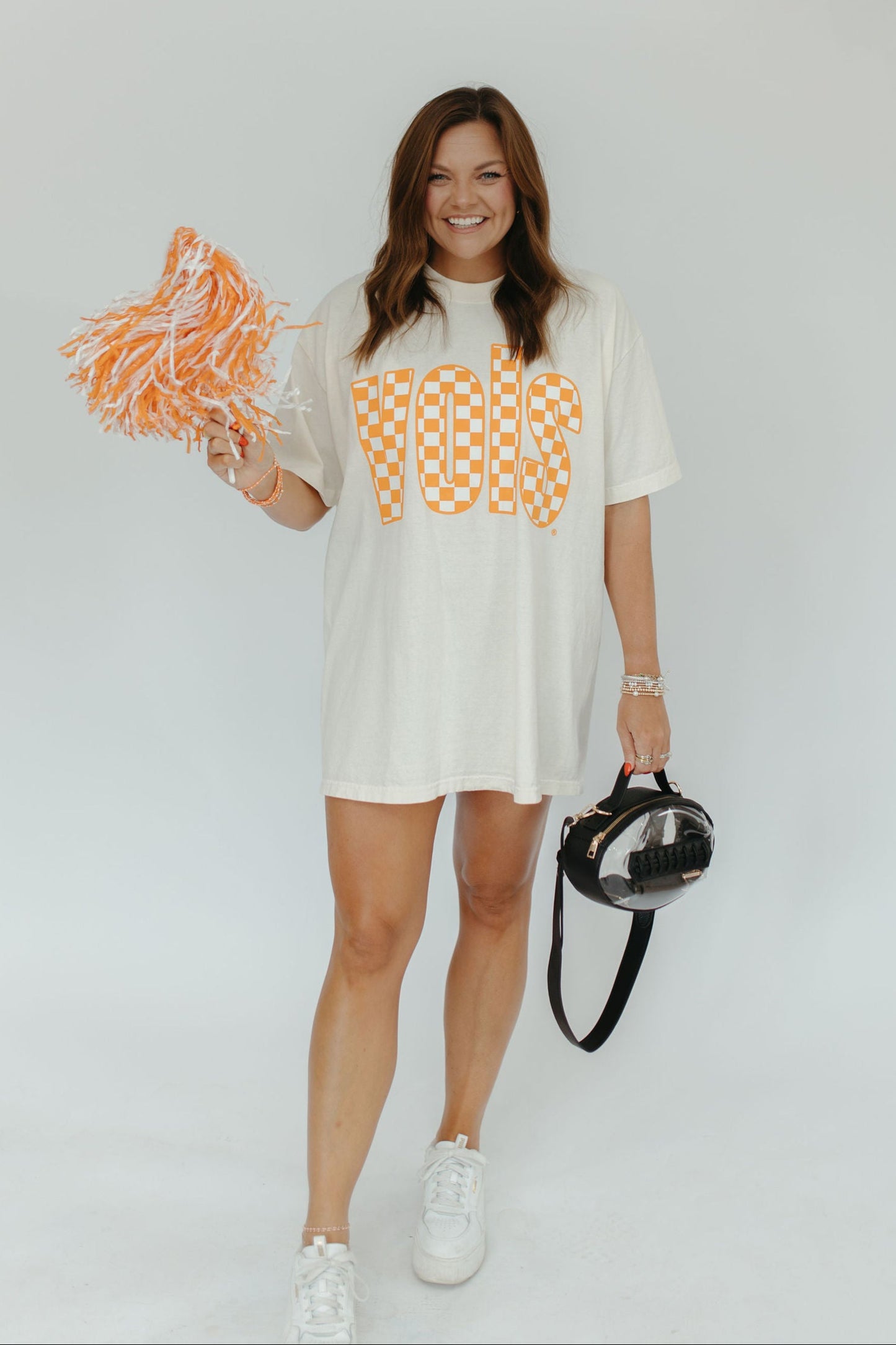 VOLS CHECKERBOARD OVERSIZED TEE