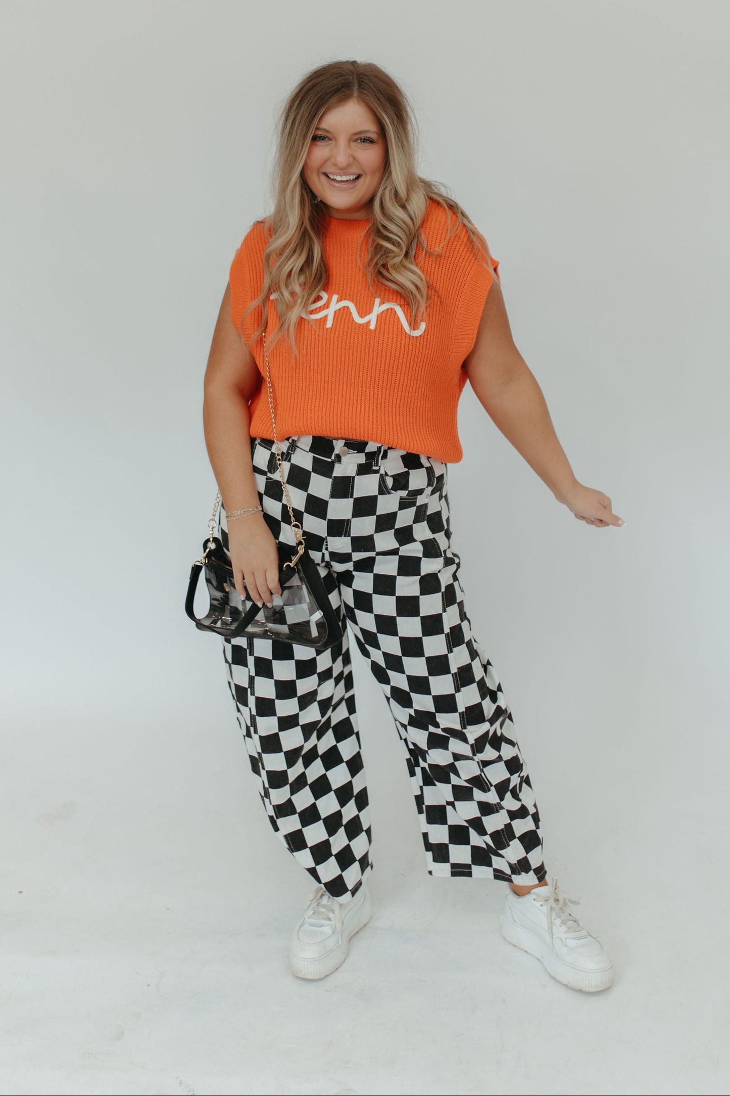 CHECK BARREL PANTS