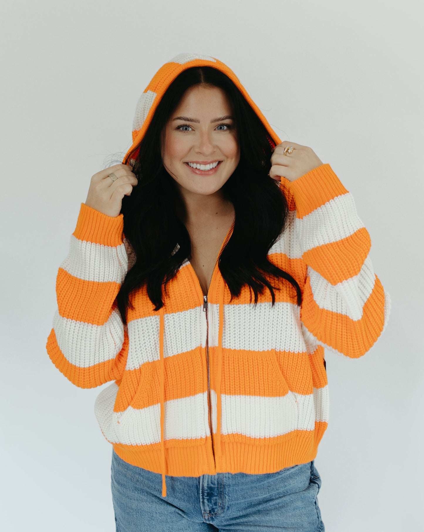 BIG ORANGE ZIP UP HOODIE