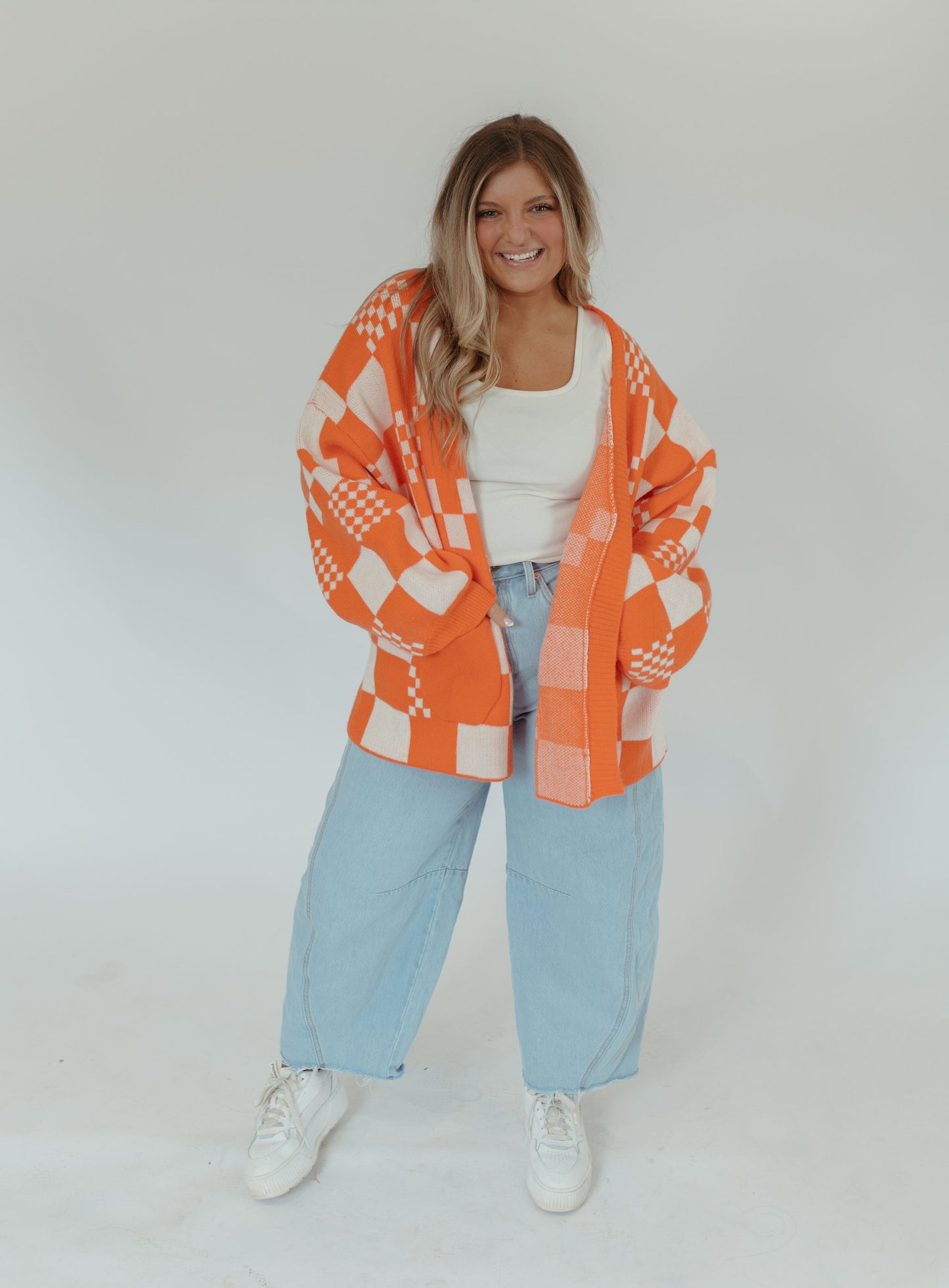CHECKERBOARD CARDIGAN
