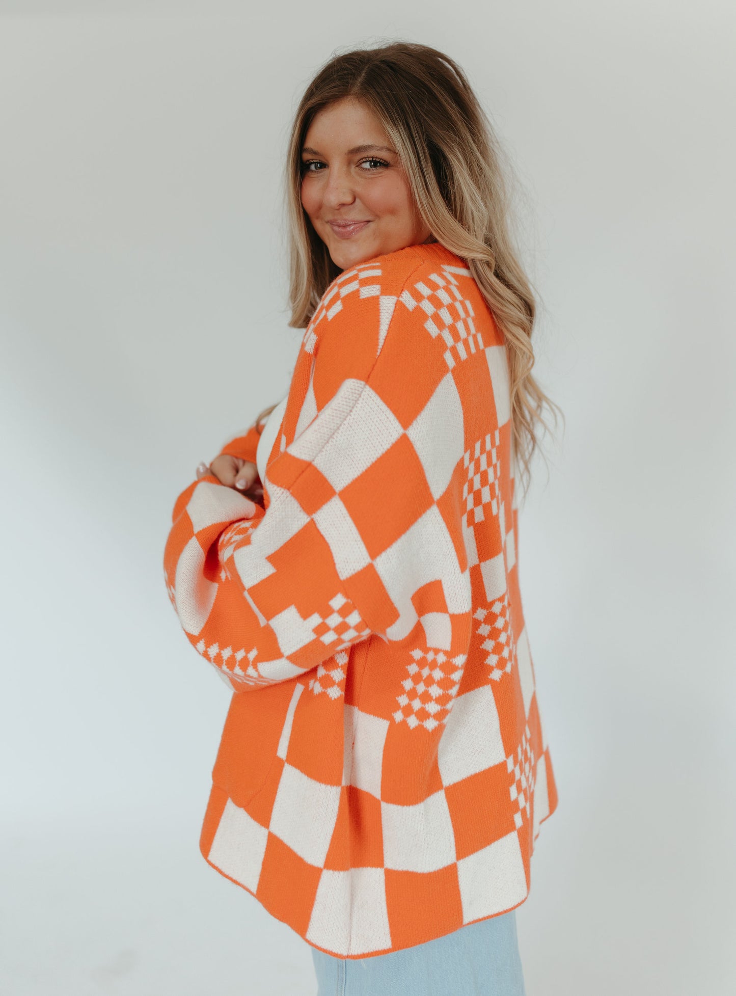 CHECKERBOARD CARDIGAN
