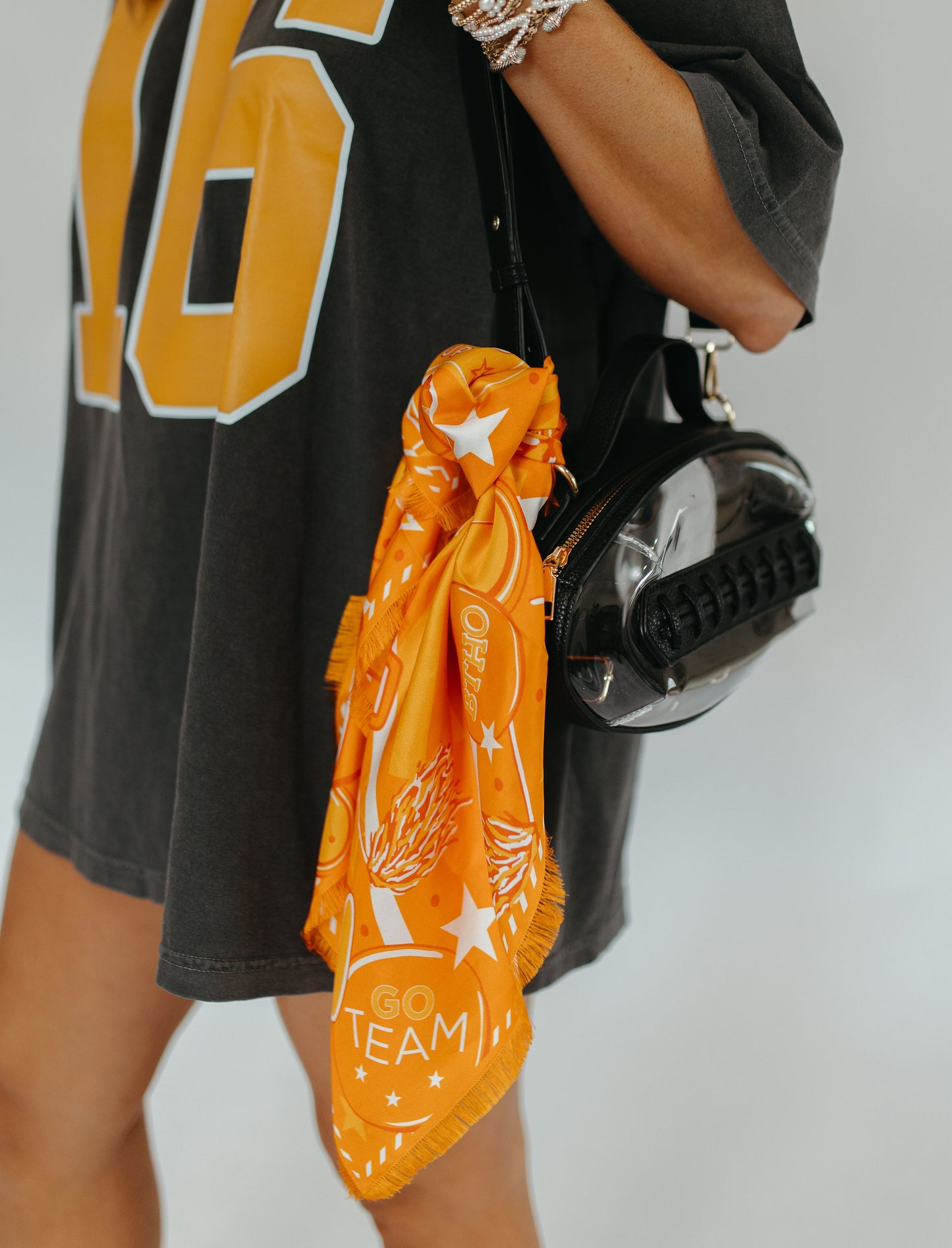 TRUE ORANGE FRINGED SPIRIT SCARF