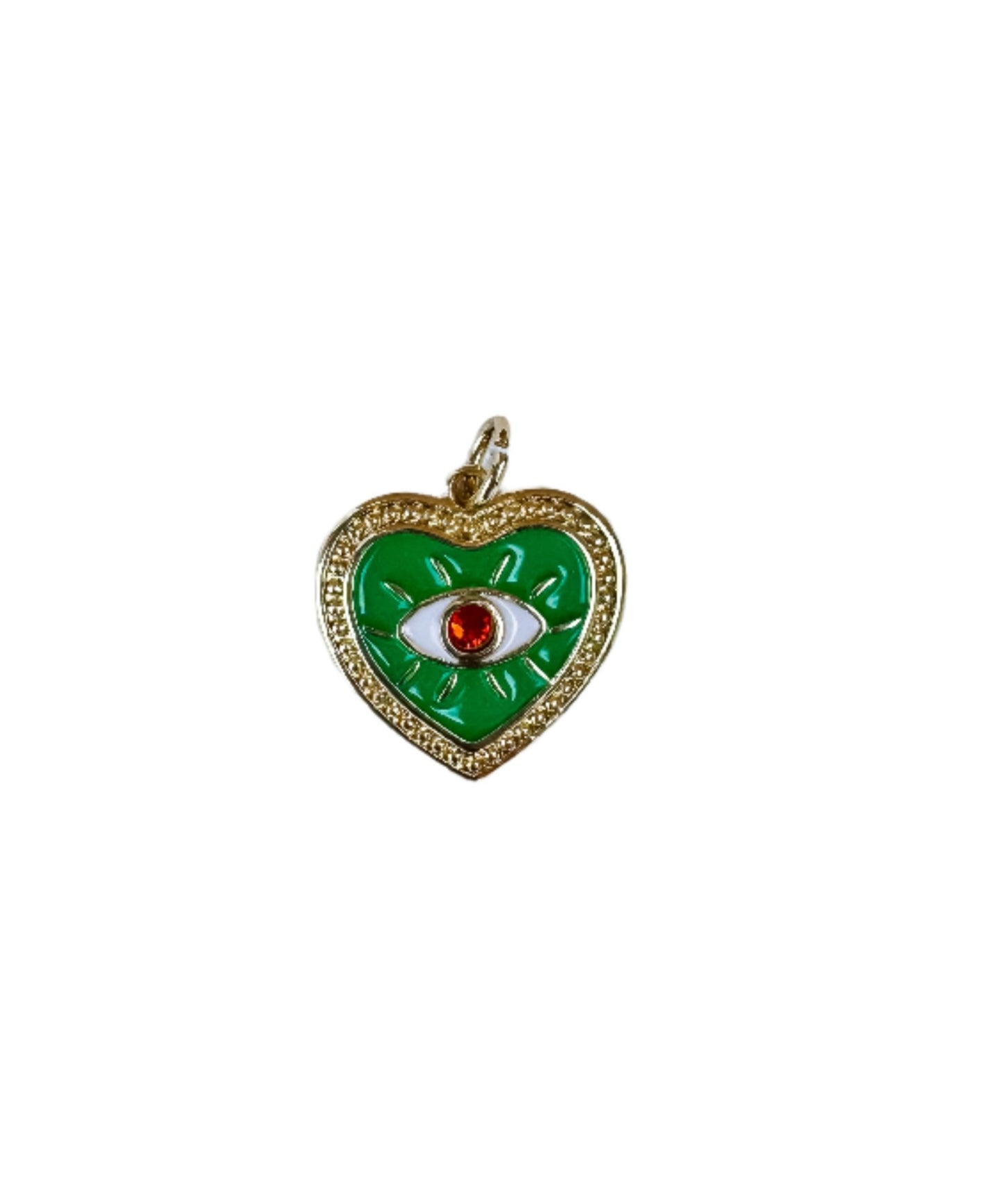 Evil Eye Heart Enamel Charm