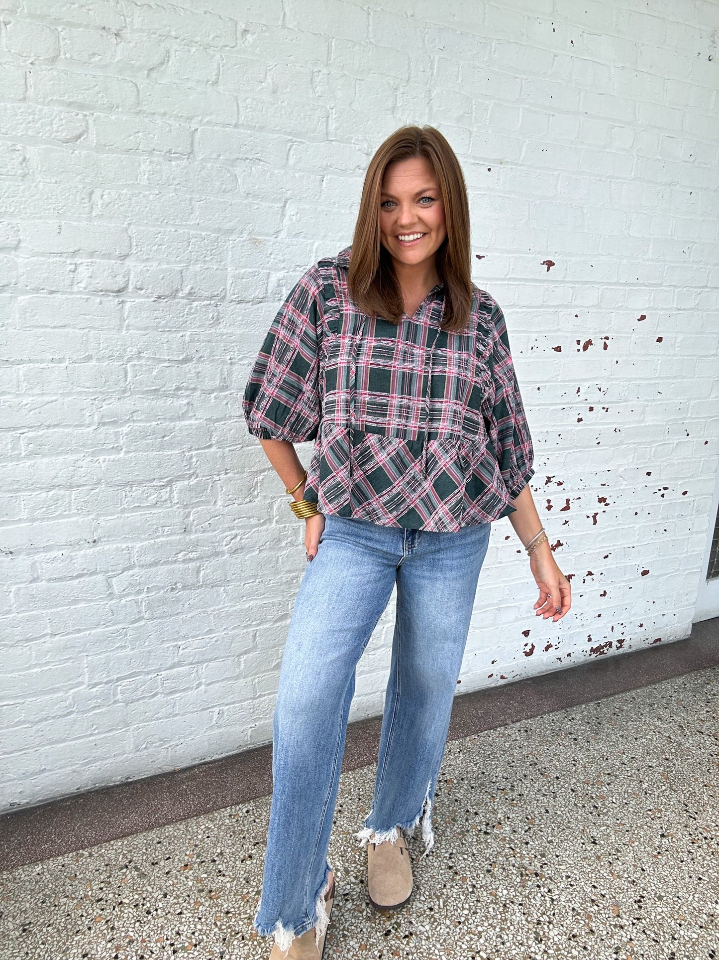 PRETTY IN PLAID TOP