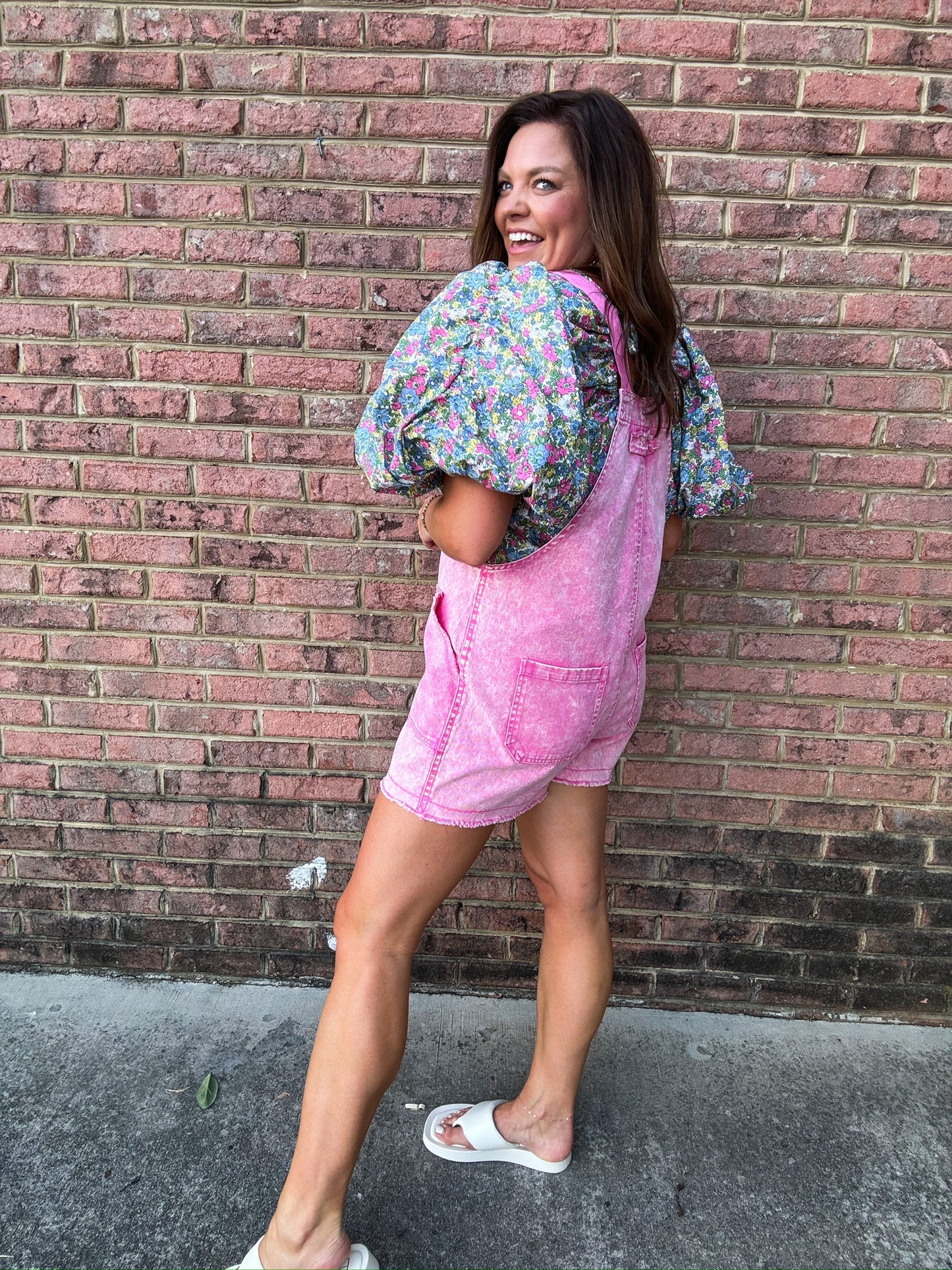 JOJO PINK OVERALLS ROMPER