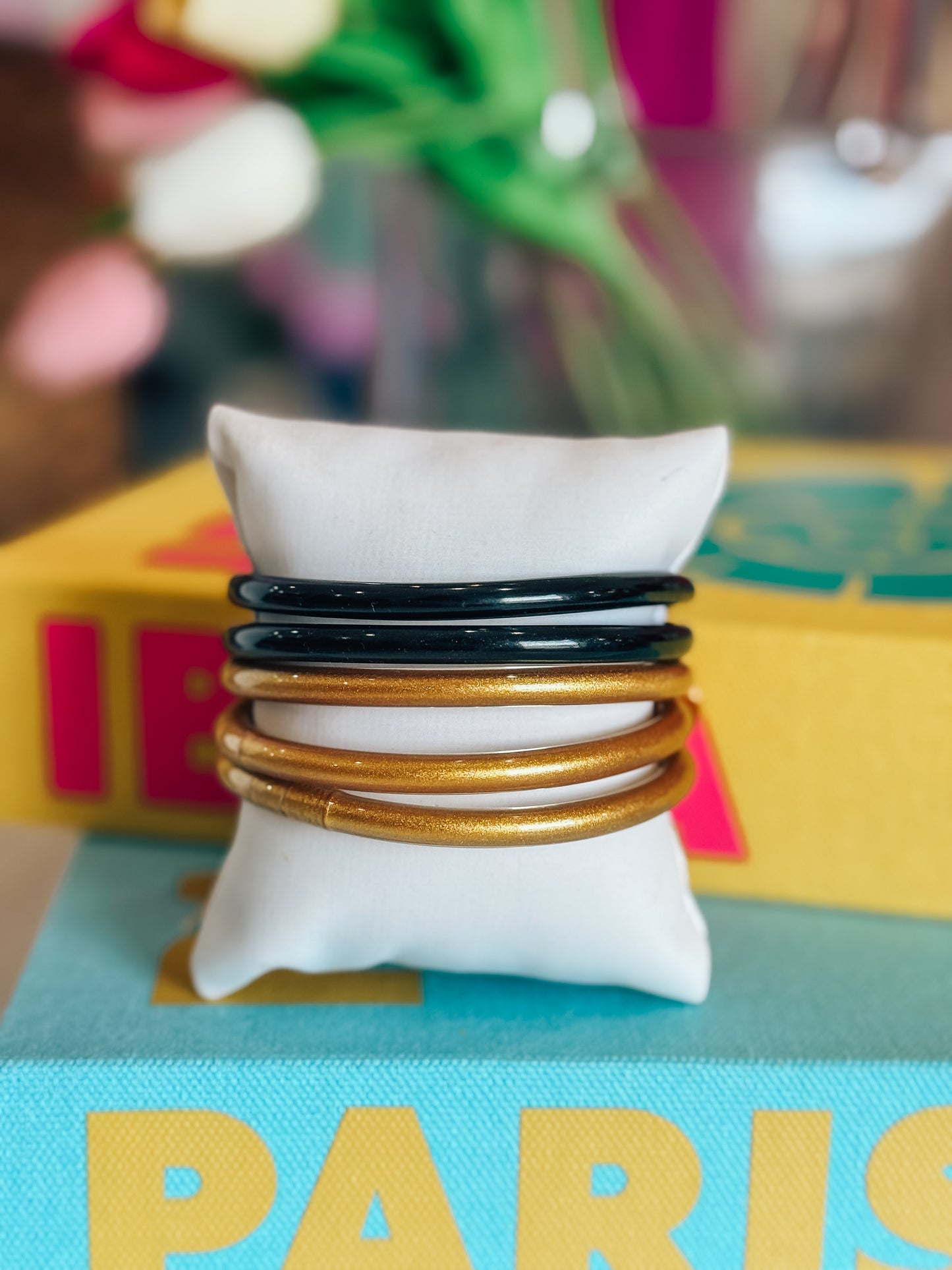 GOLD & BLACK JELLY BANGLES