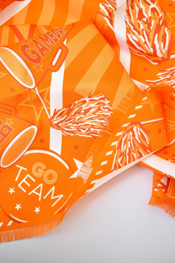 TRUE ORANGE FRINGED SPIRIT SCARF