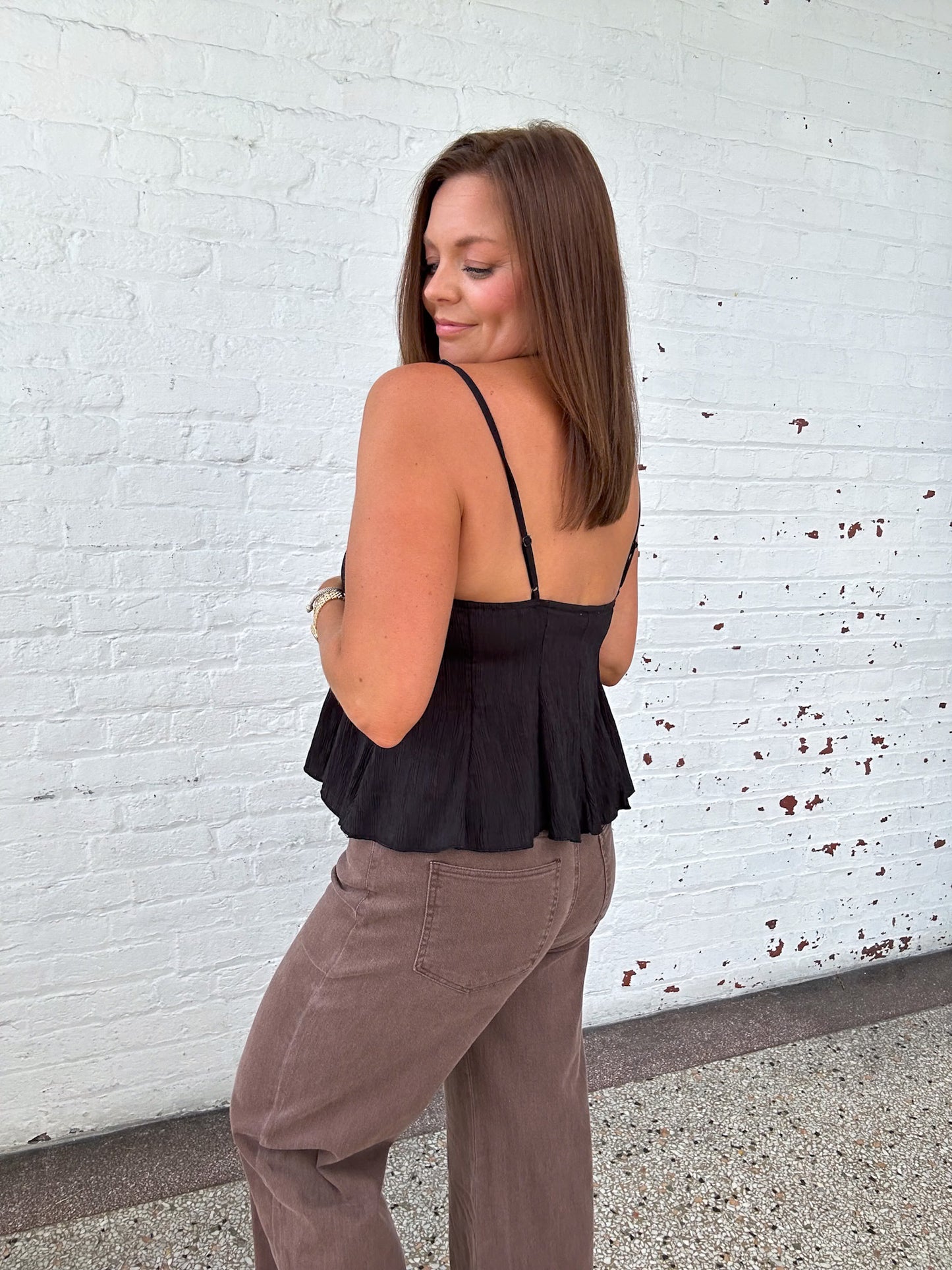 MIDNIGHT SCALLOPED TANK TOP
