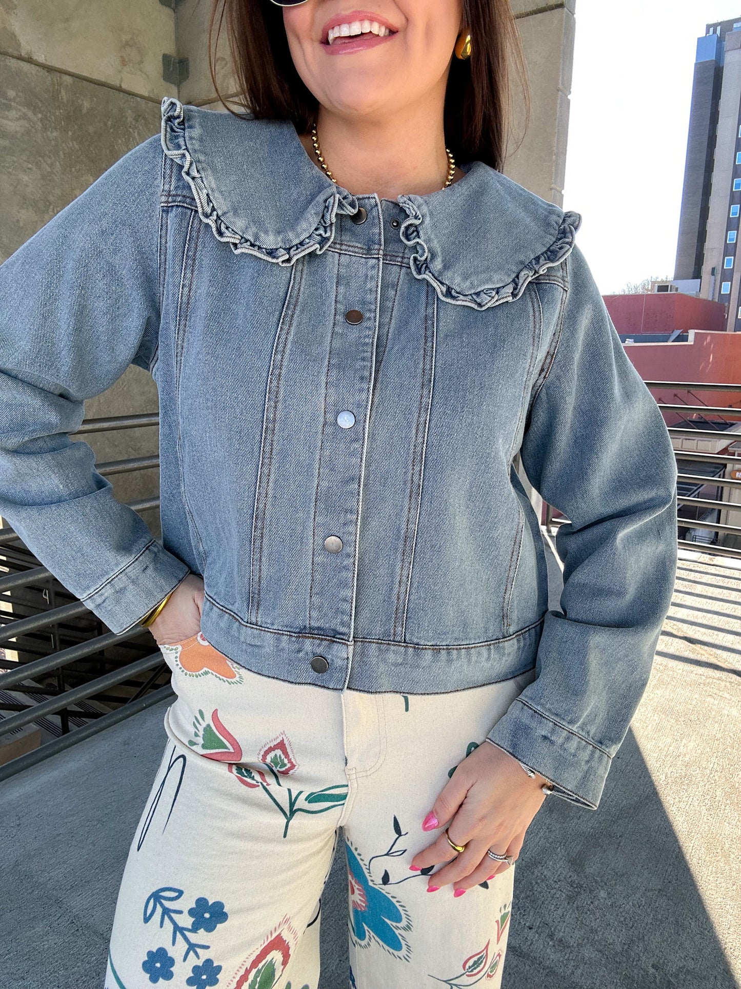 DENIM PETER PAN TOP