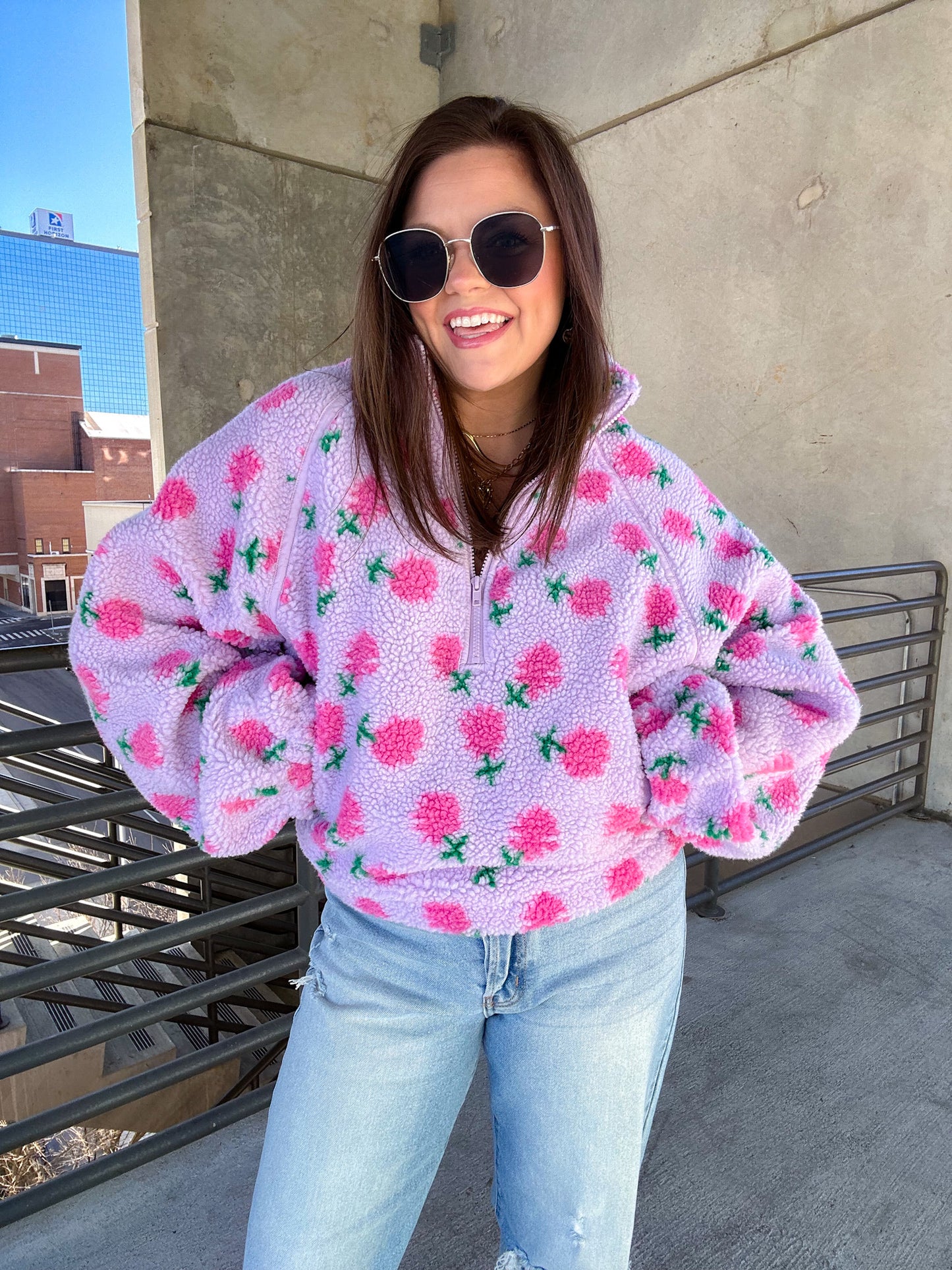 LAVENDER SHERPA PULLOVER - SIZE SMALL