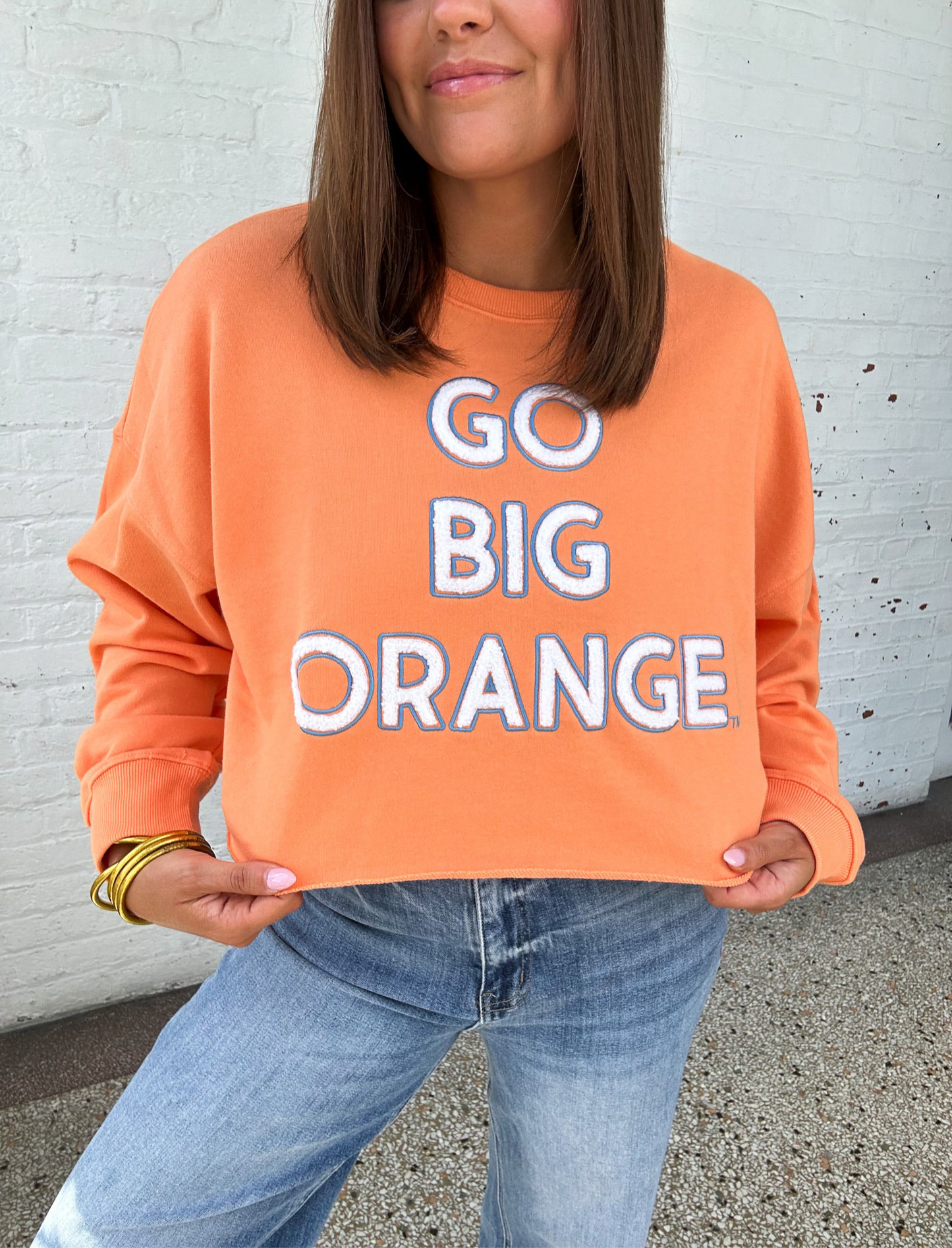 GBO CHENILLE CROPPED LONG SLEEVE TOP