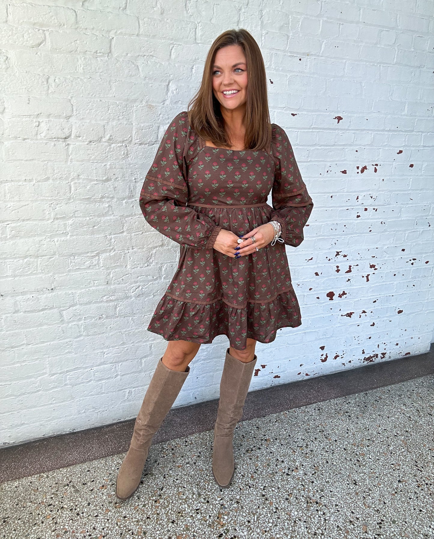 FALL FLORALS MINI DRESS