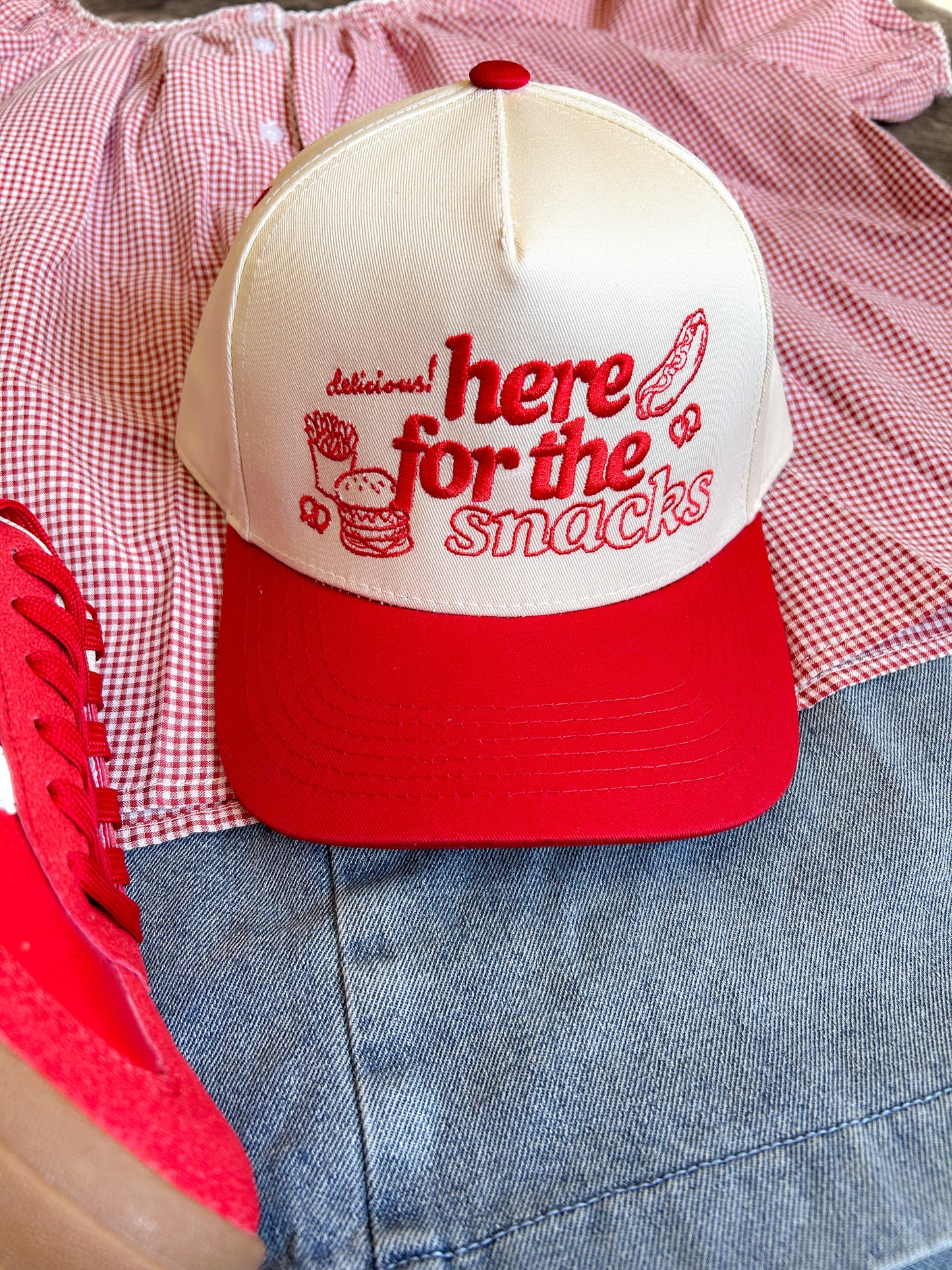 HERE FOR THE SNACKS HAT