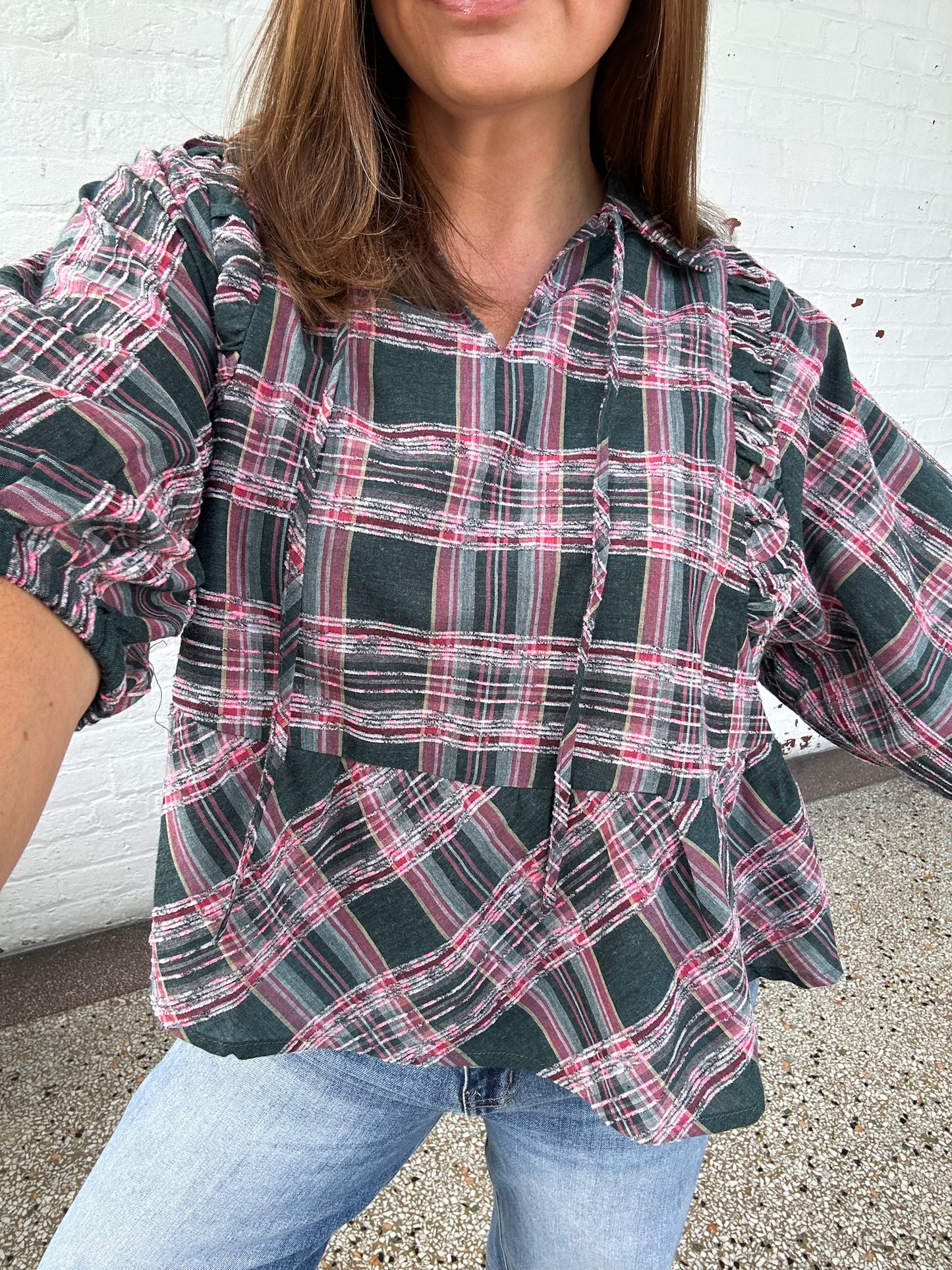PRETTY IN PLAID TOP