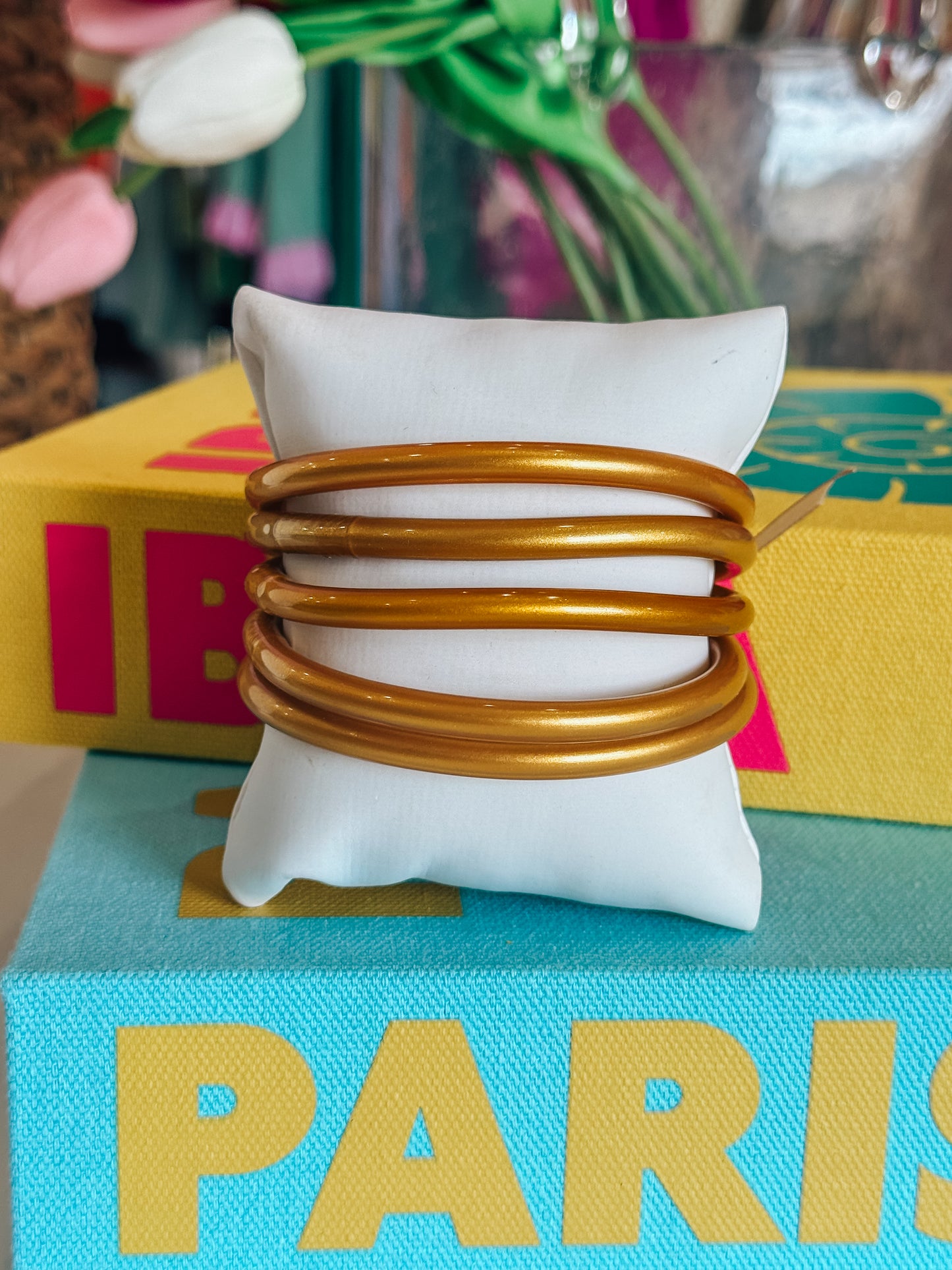 GOLD JELLY BANGLES