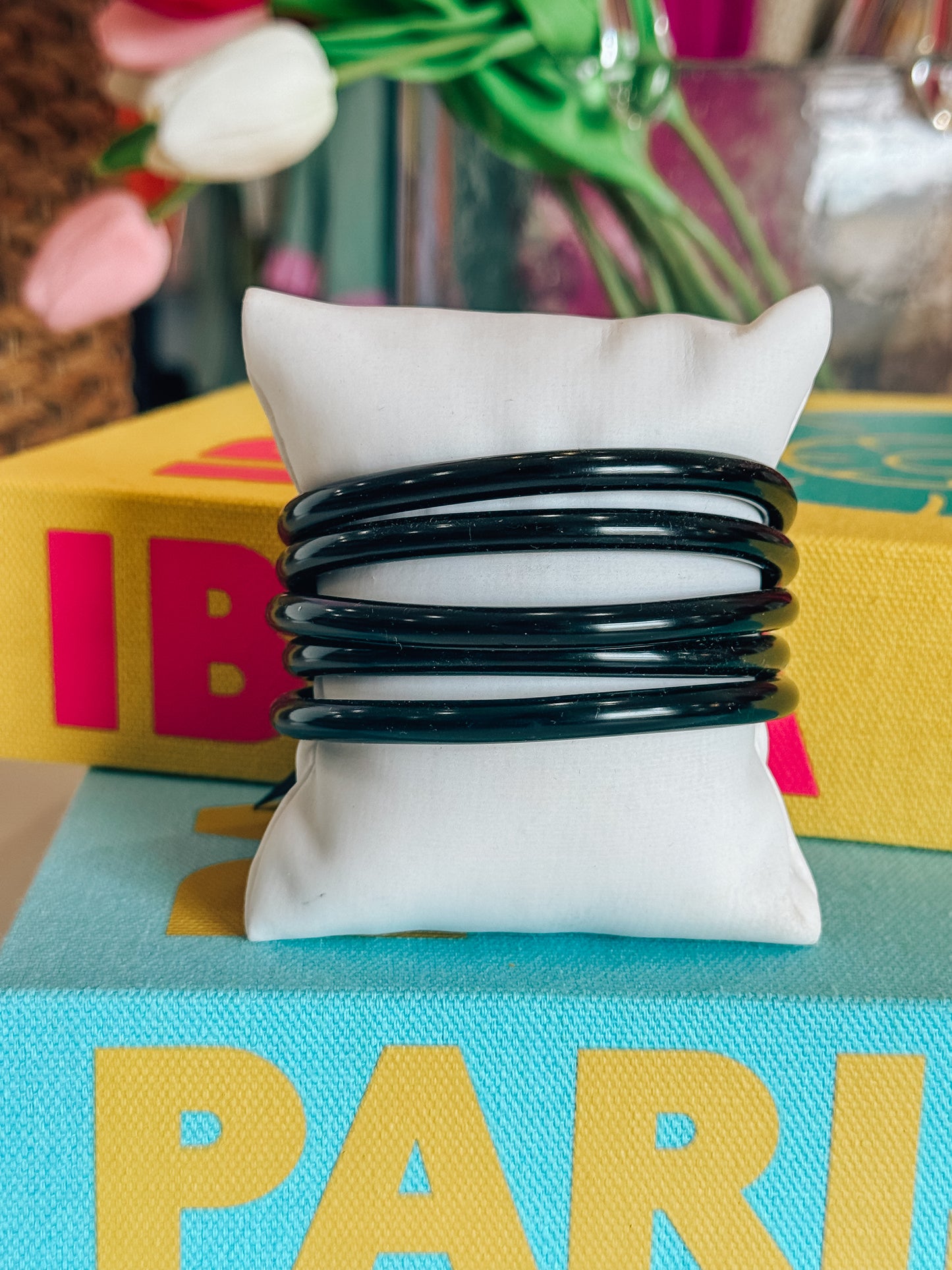 BLACK JELLY BANGLES