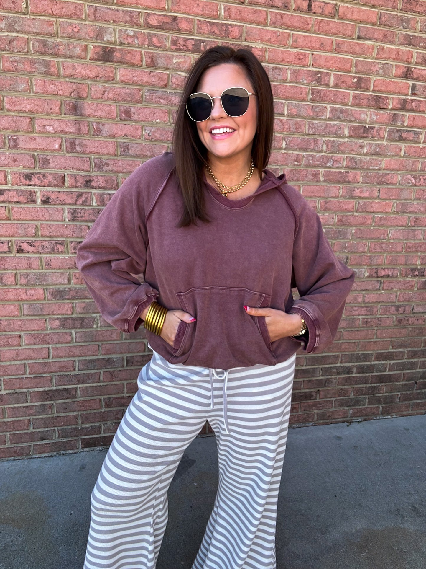 PLUM WASHED HOODIE